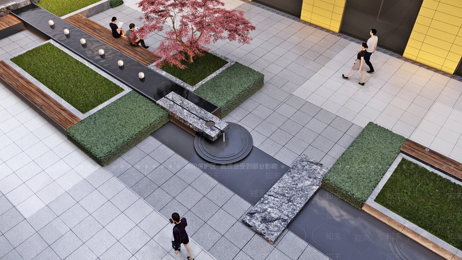 现代办公中庭景观SU模型下载【ID:1143721870】