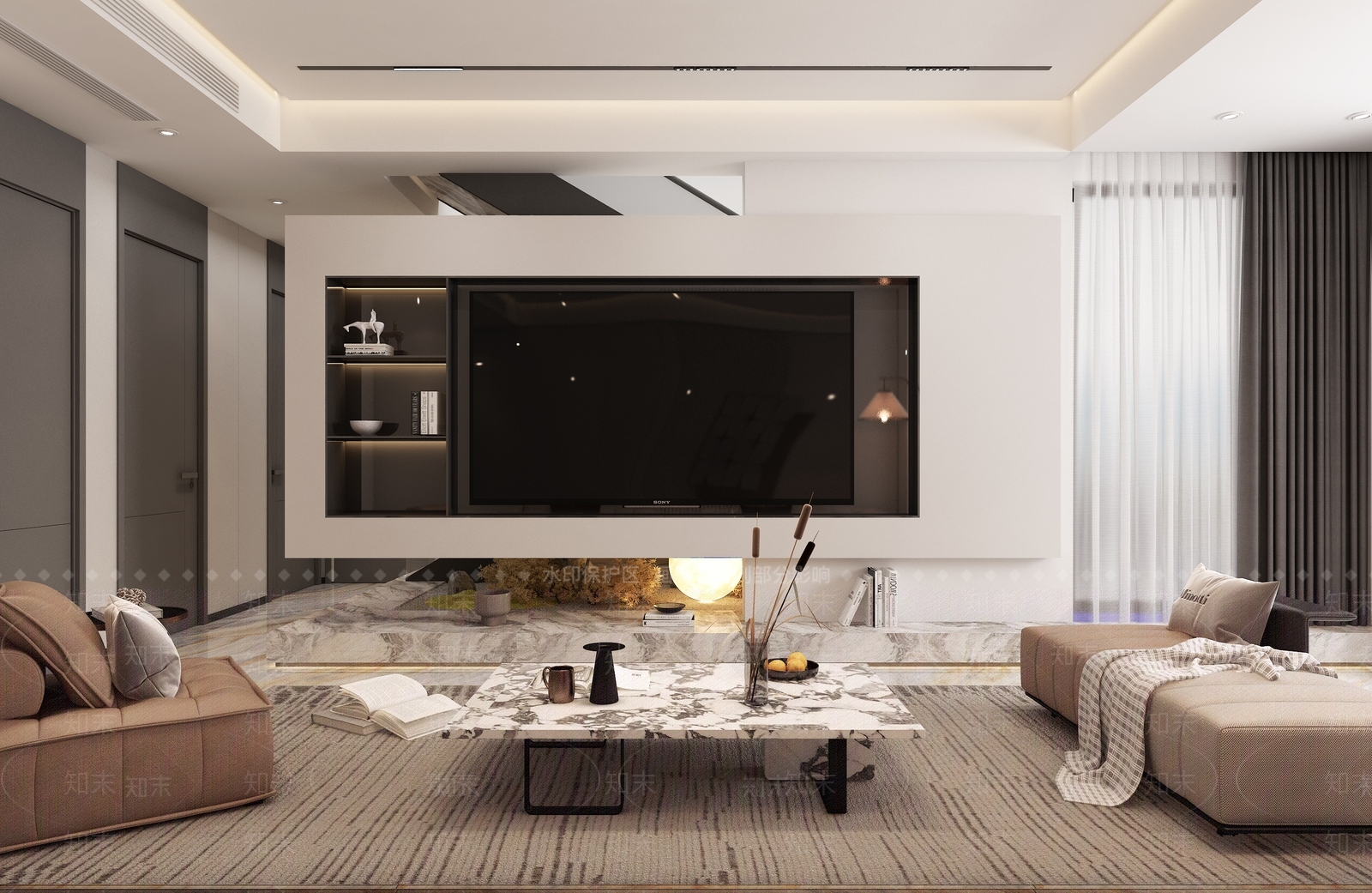 现代家居客厅3D模型下载【ID:1143720773】