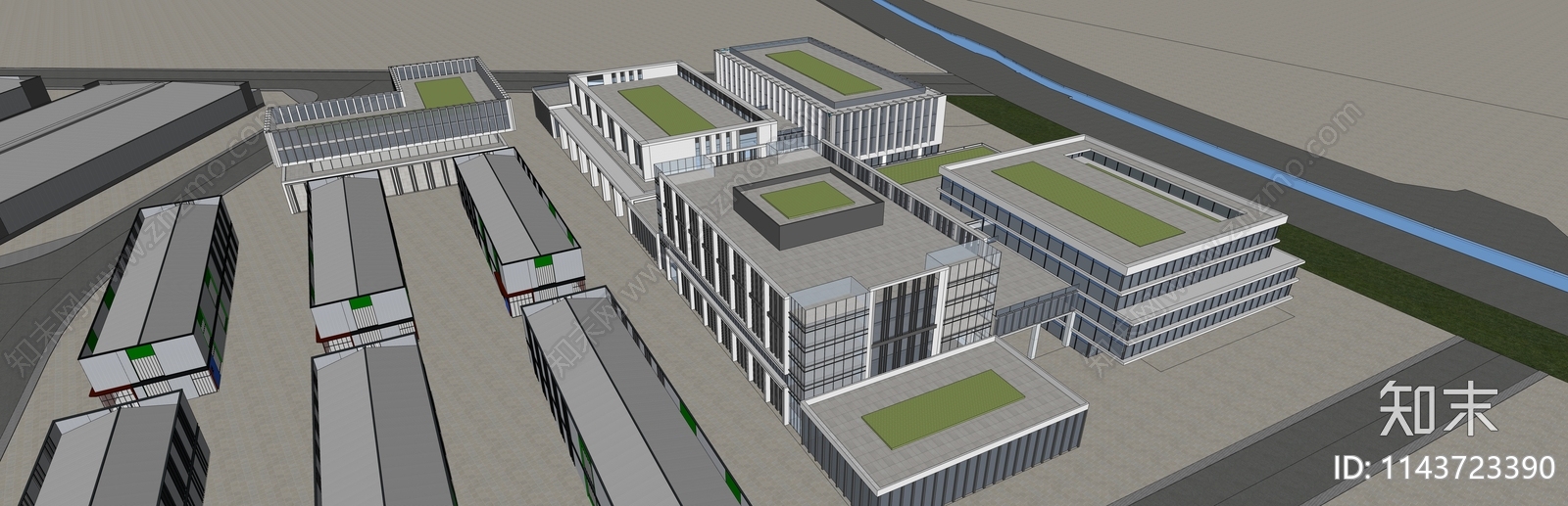 现代工业园区规划SU模型下载【ID:1143723390】