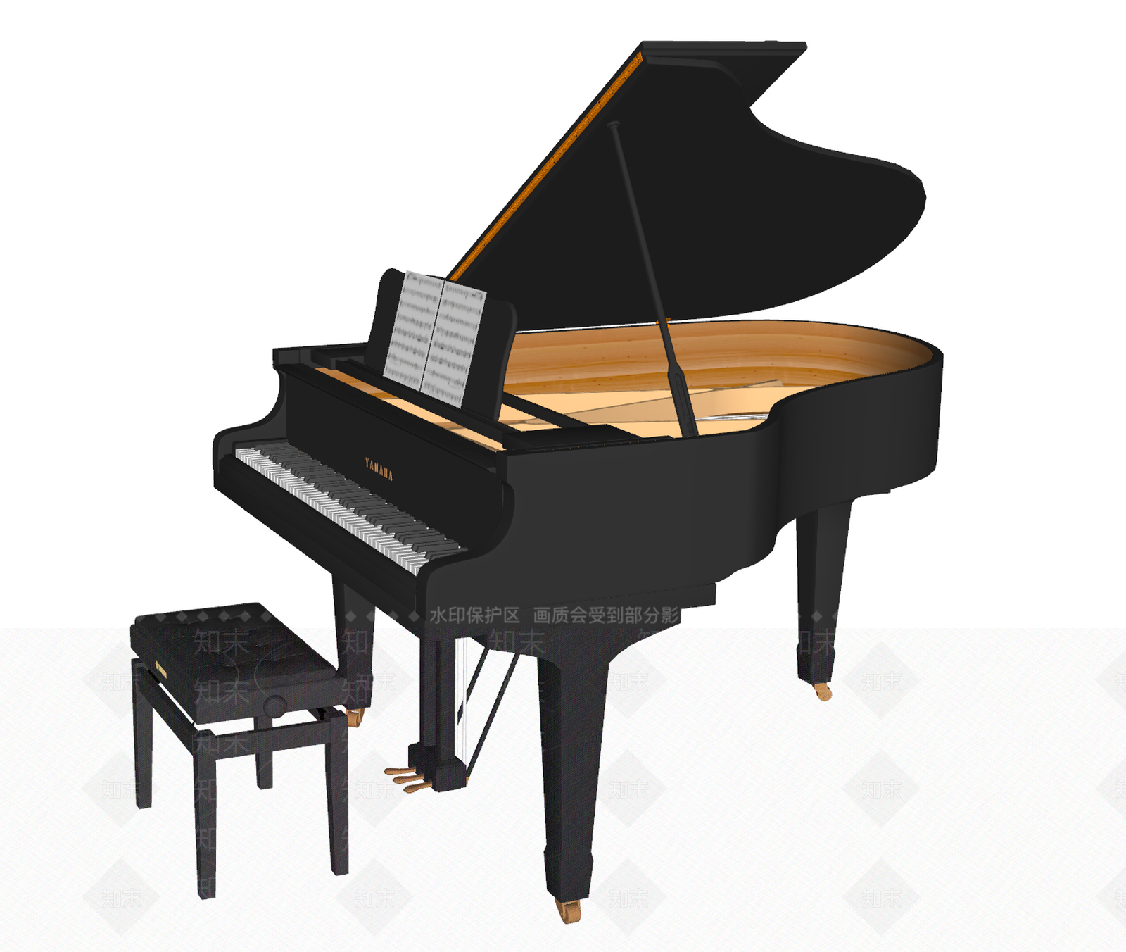 现代钢琴SU模型下载【ID:1143725449】