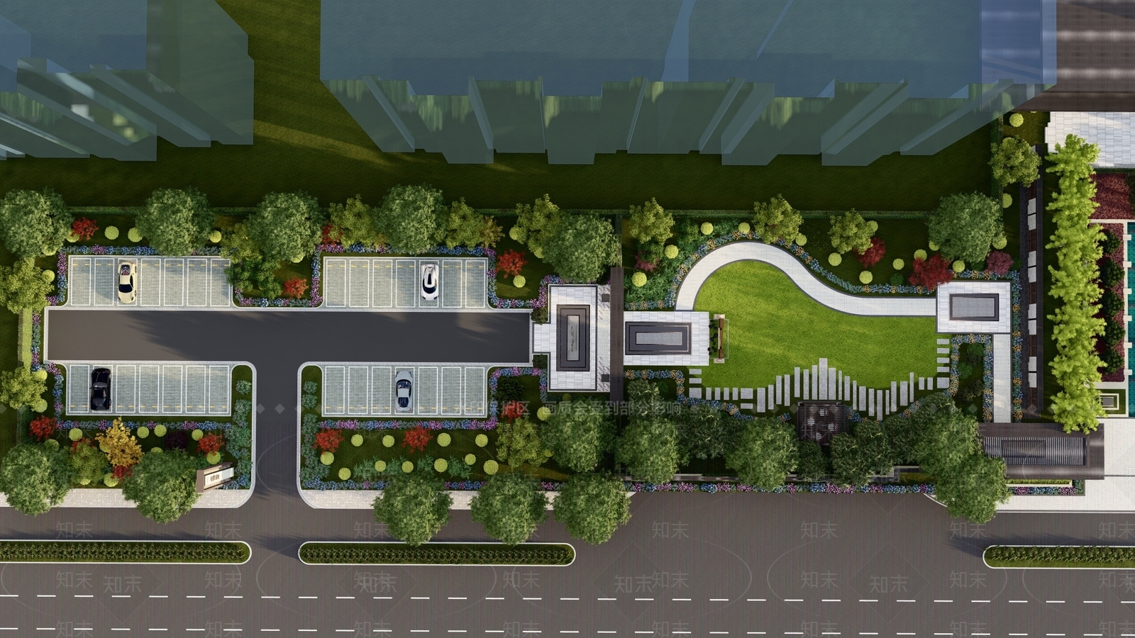 新中式街边口袋景观公园SU模型下载【ID:1143824565】