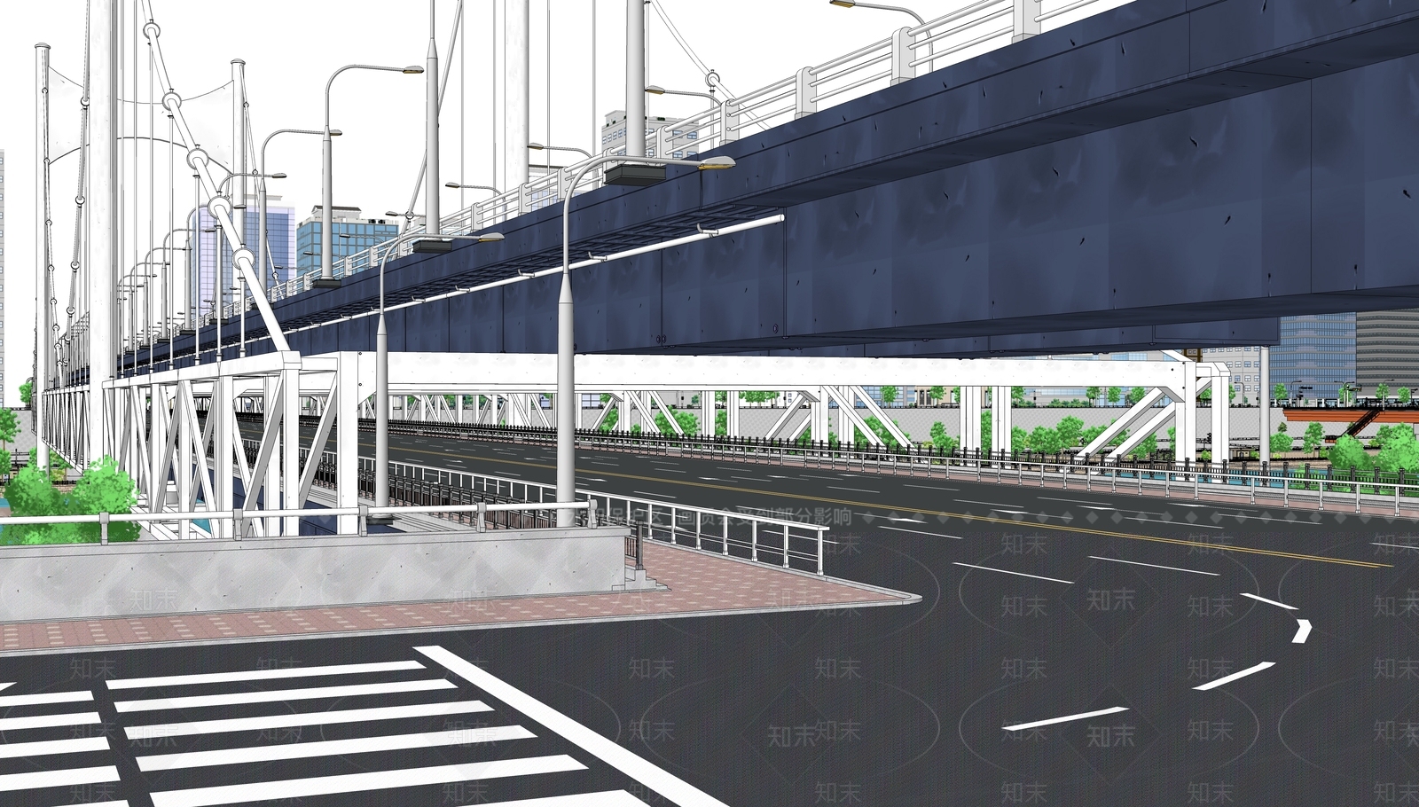 现代桥梁公路SU模型下载【ID:1143727803】