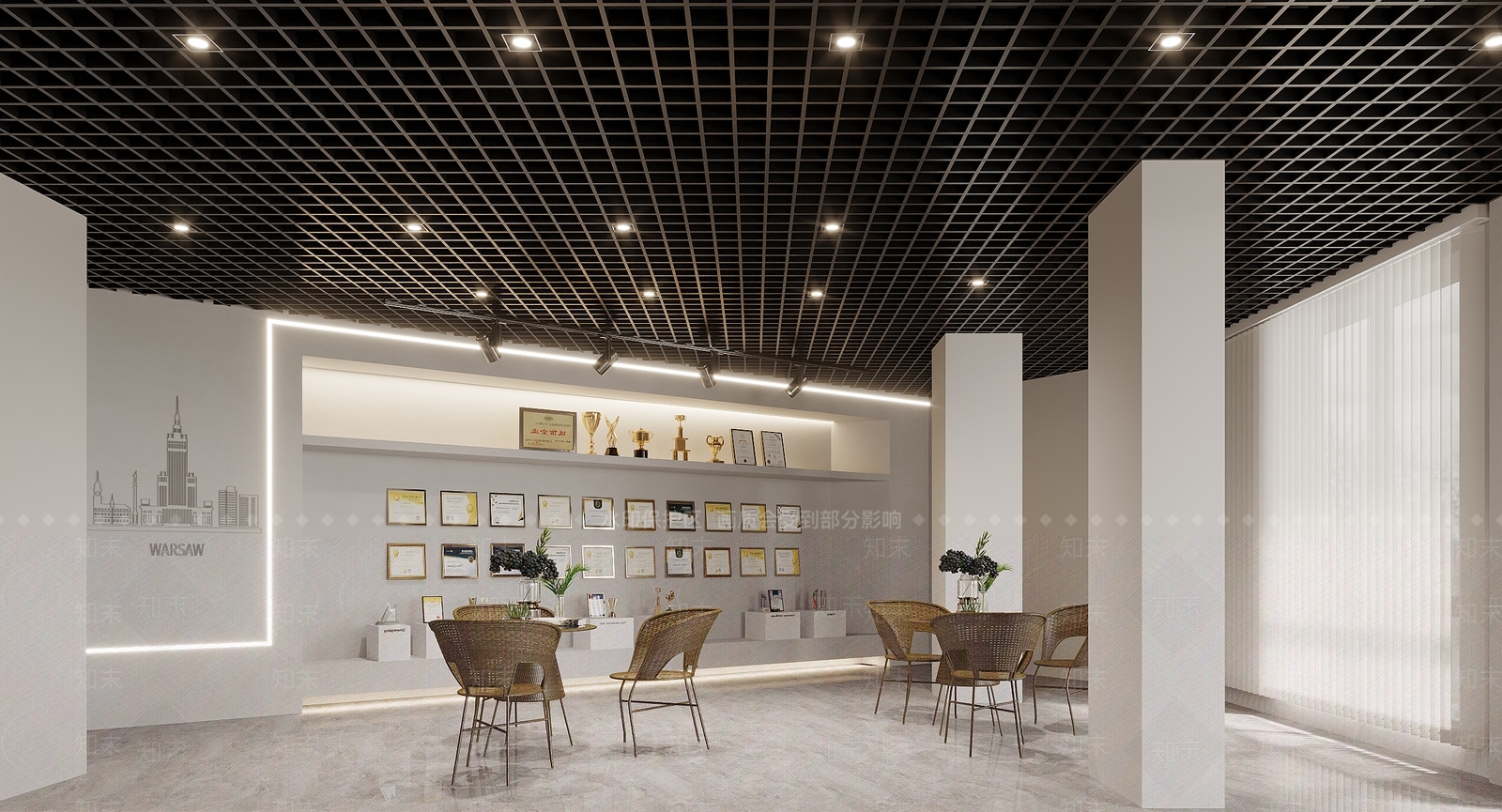 现代大厅前台模型3D模型下载【ID:1143727802】