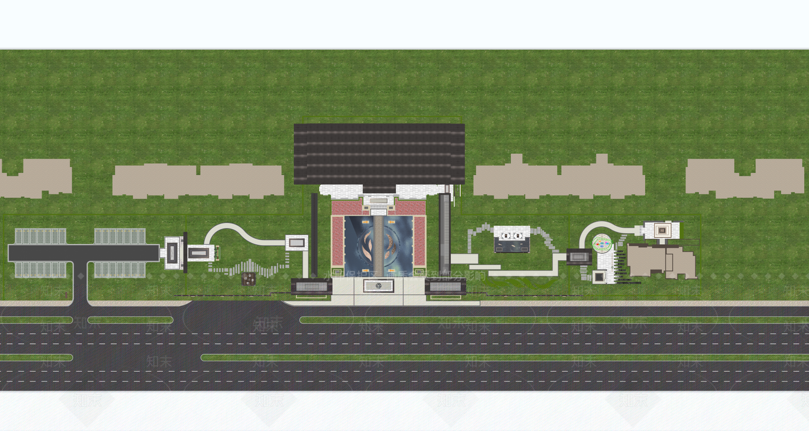 新中式街边口袋景观公园SU模型下载【ID:1143824565】