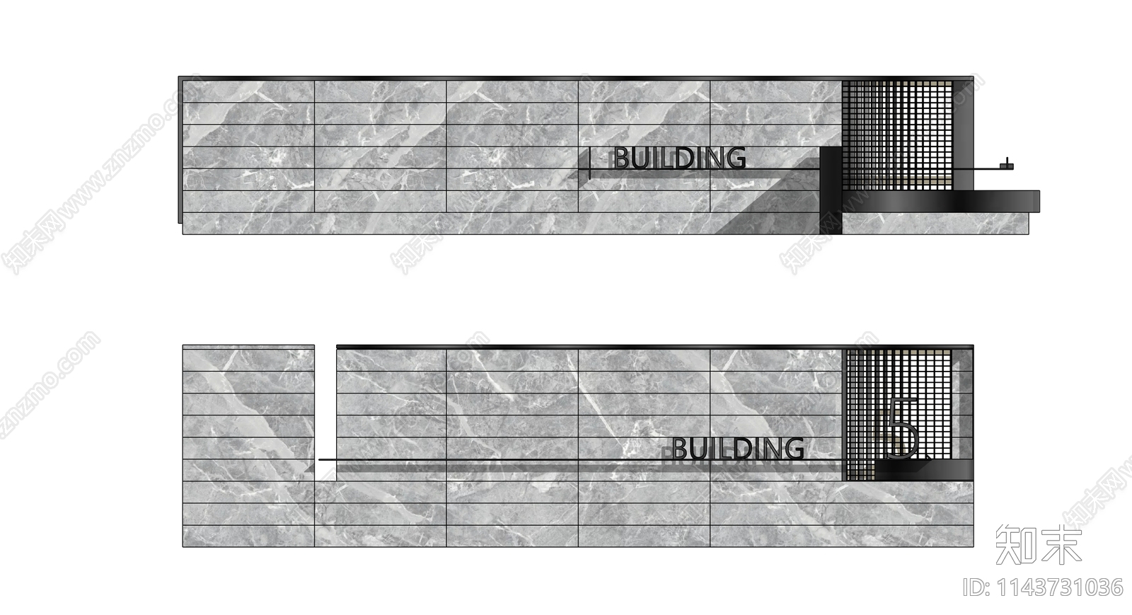 现代小区居住区高档入户logo景墙SU模型下载【ID:1143731036】