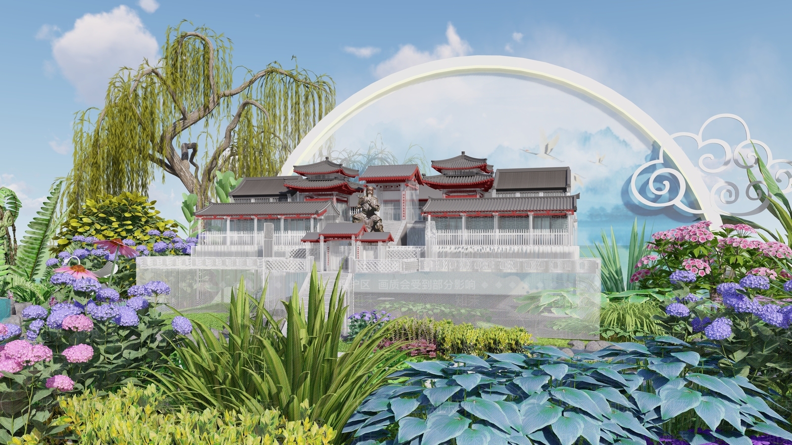 中式古建筑SU模型下载【ID:1143840279】
