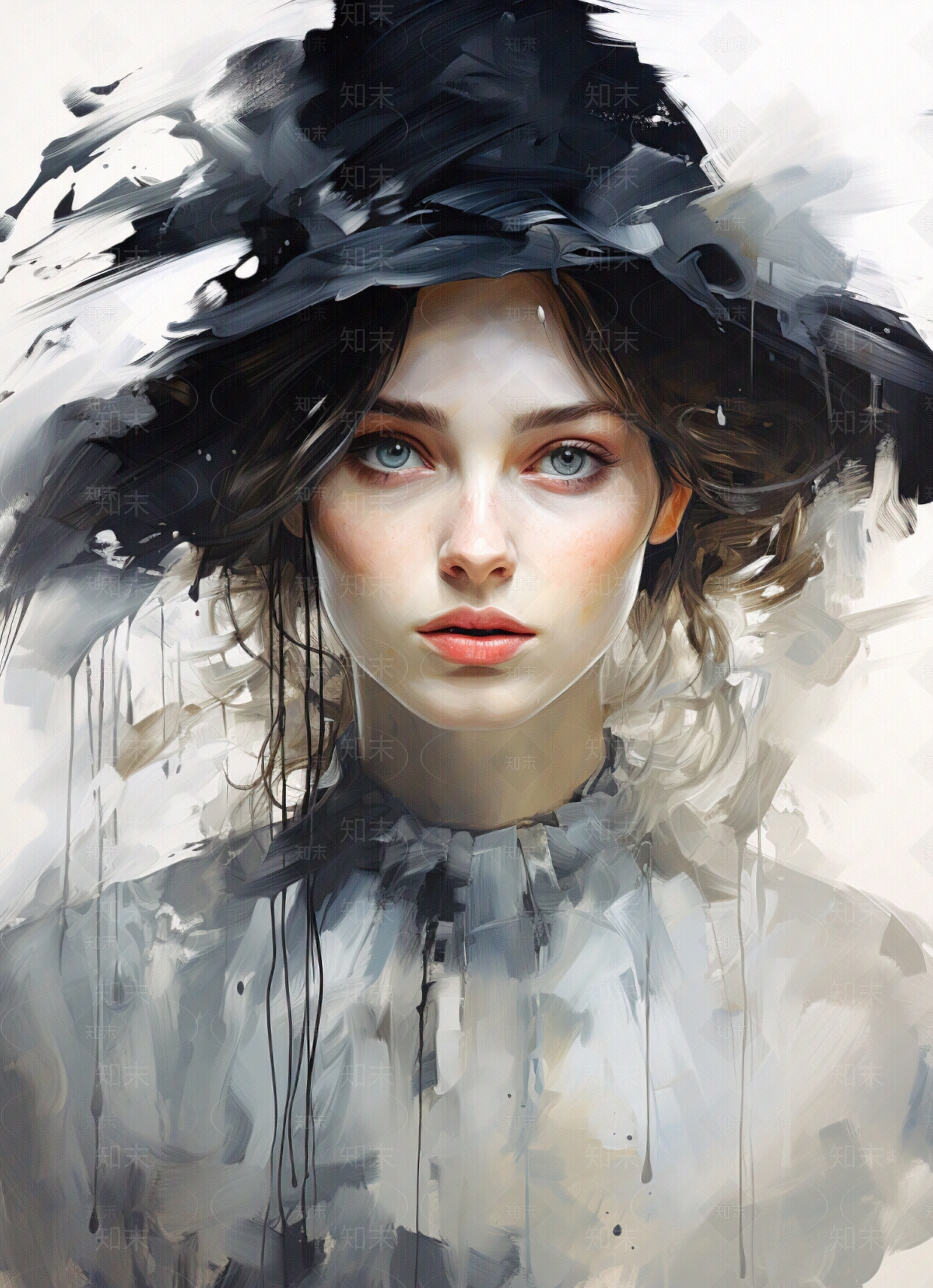 欧式人物水彩装饰画贴图下载【ID:1143734725】