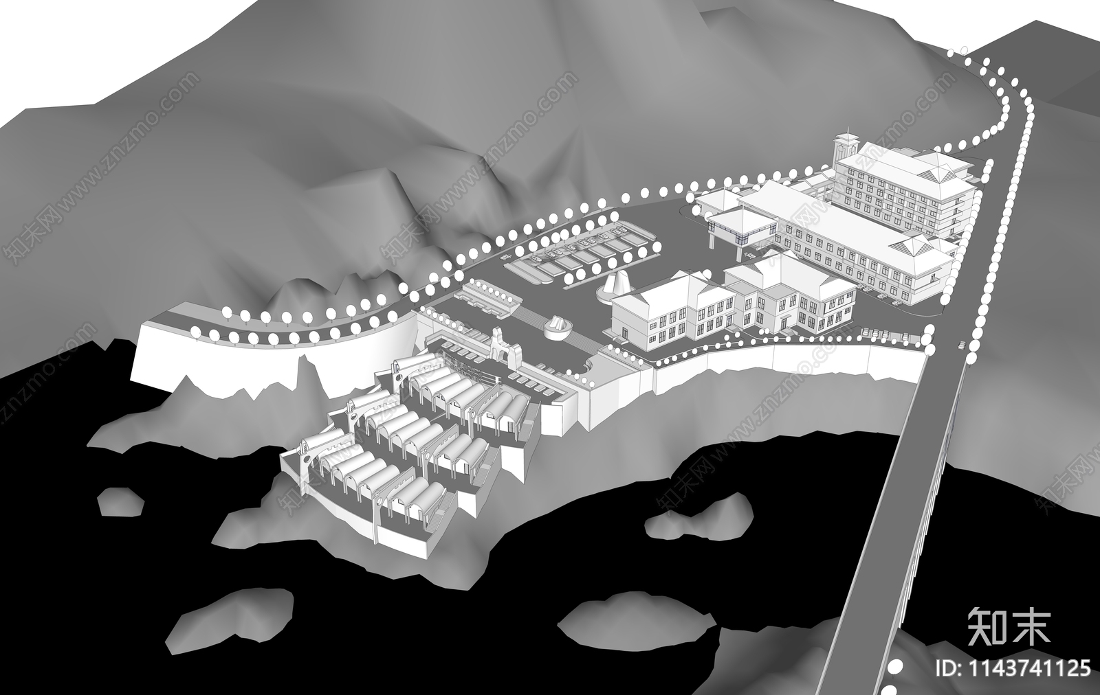 现代山地文化博物馆SU模型下载【ID:1143741125】