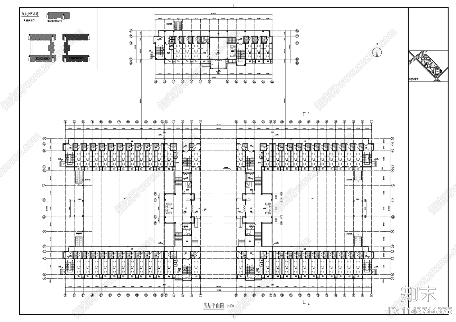 芜湖三山中学建筑cad施工图下载【ID:1143744375】