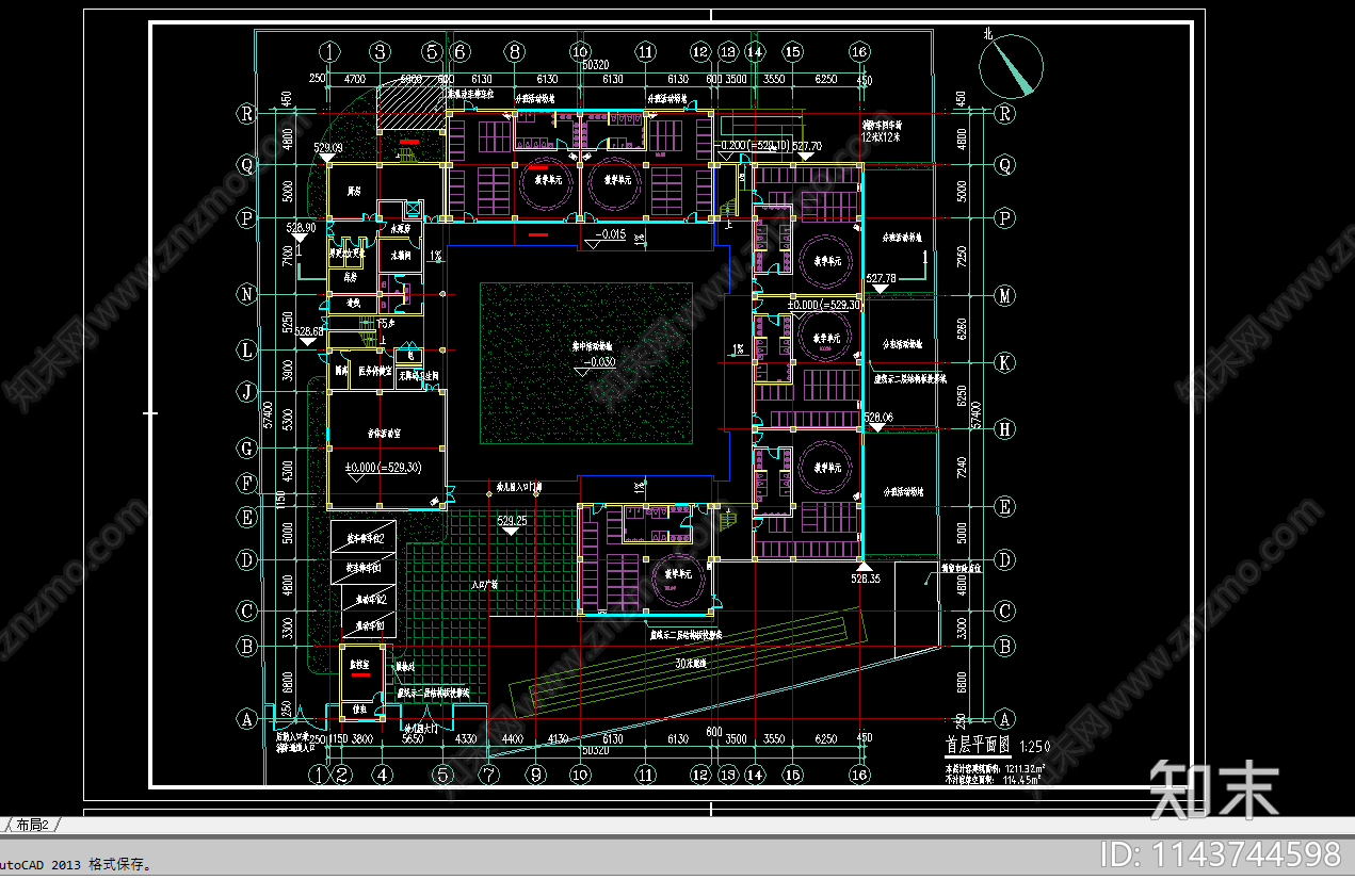 幼儿园建筑cad施工图下载【ID:1143744598】