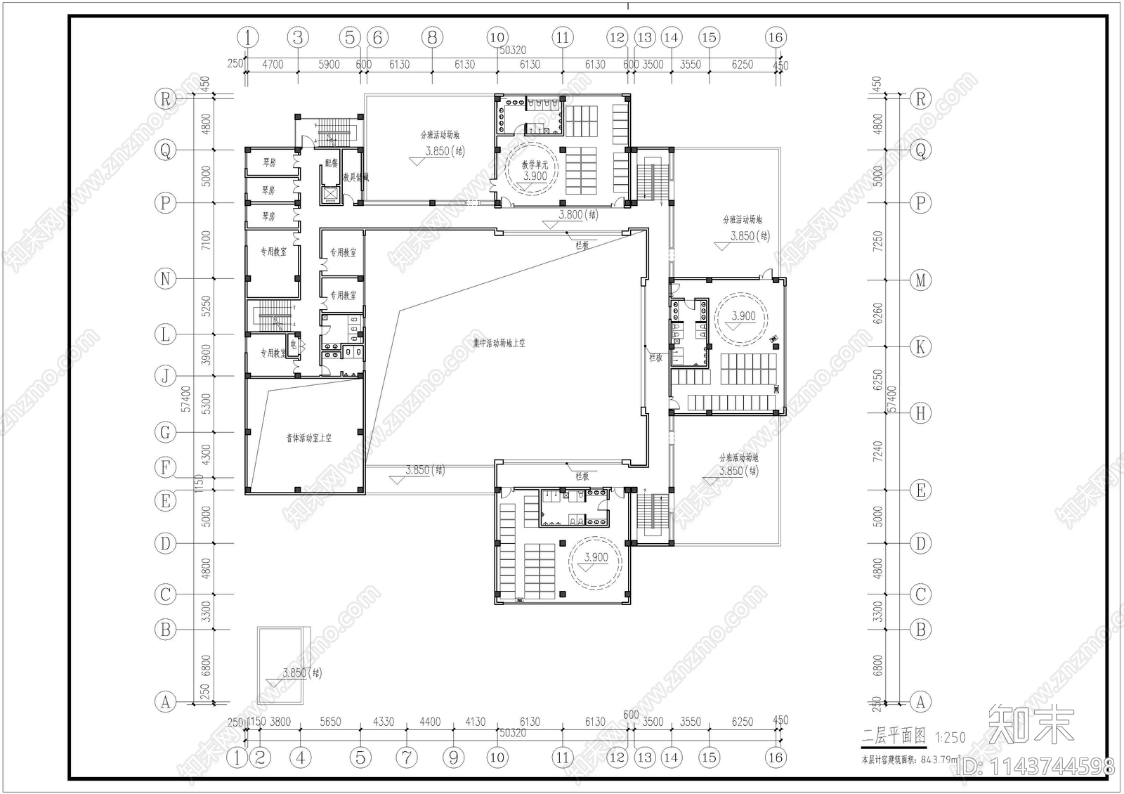 幼儿园建筑cad施工图下载【ID:1143744598】