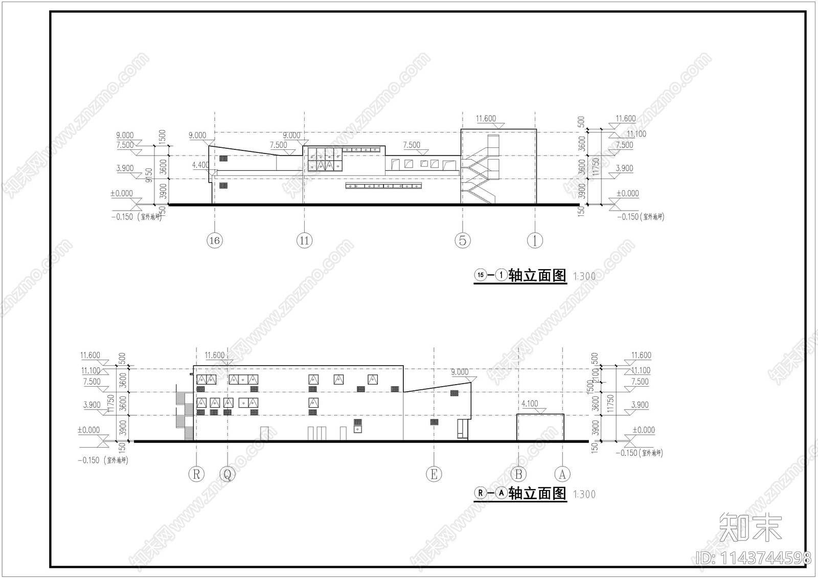 幼儿园建筑cad施工图下载【ID:1143744598】