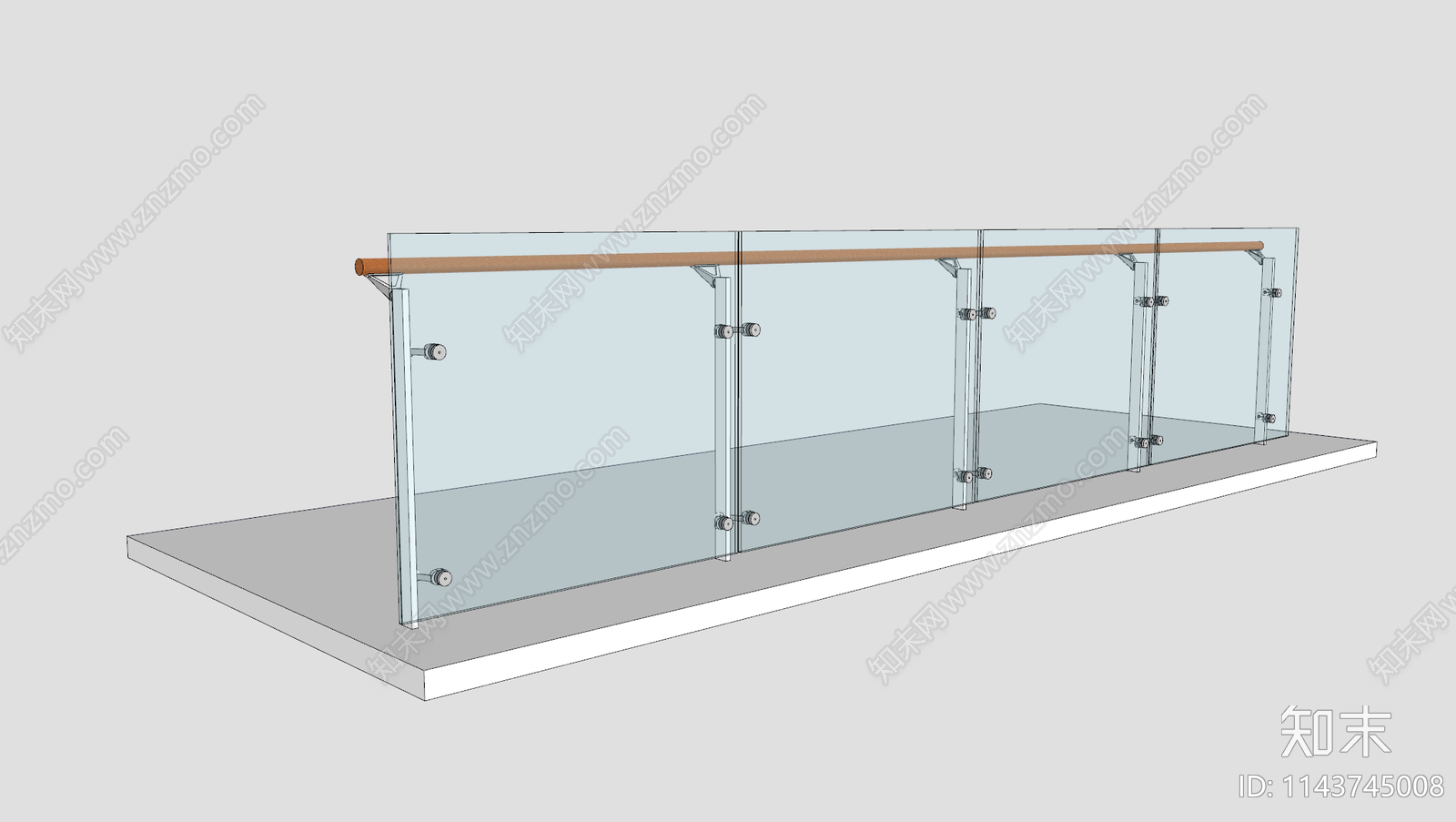 现代玻璃栏杆扶手SU模型下载【ID:1143745008】