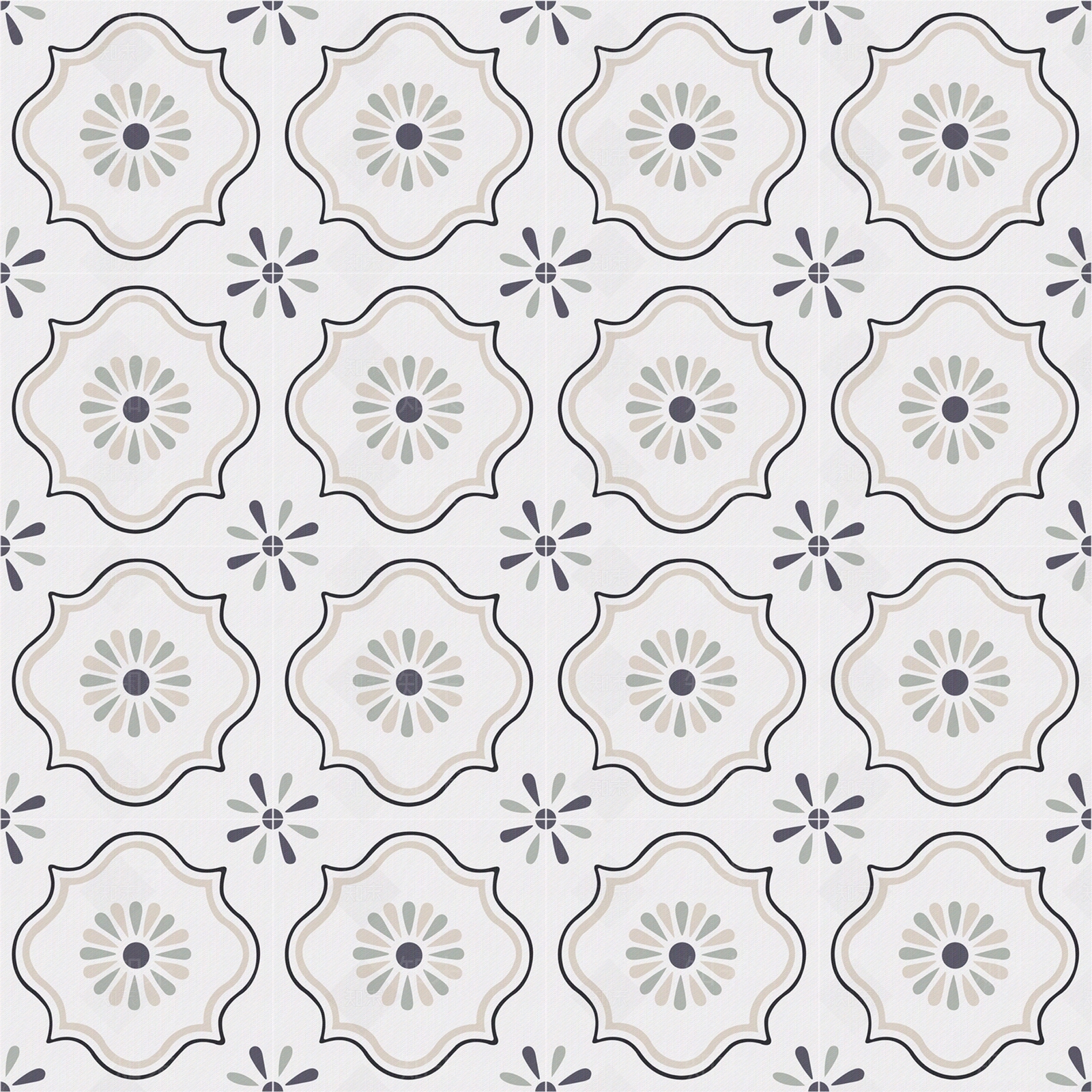 无缝诺贝尔复古小众花砖贴图下载【ID:1143747324】