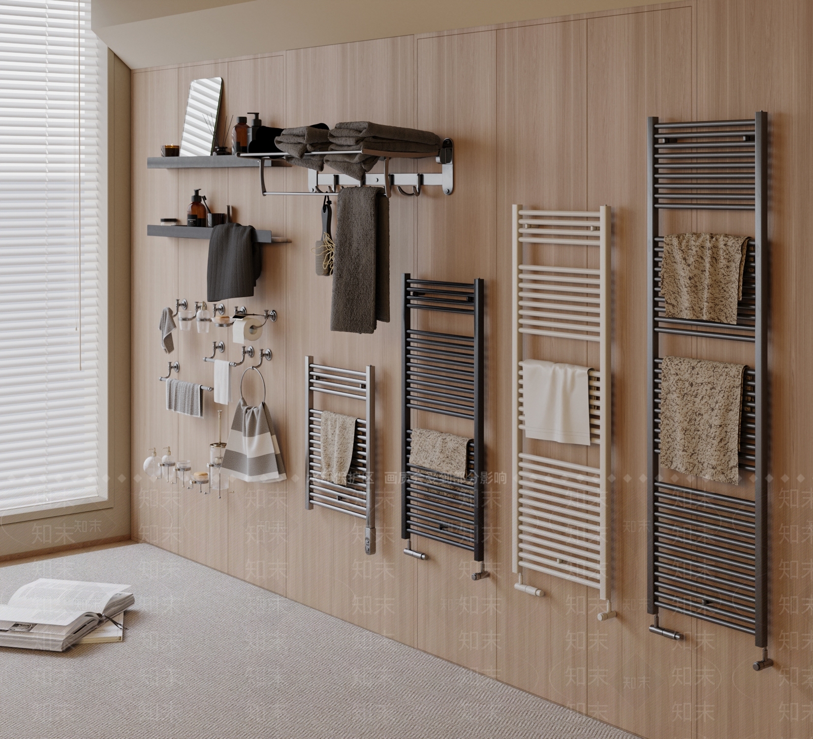 现代卫生间用品组合3D模型下载【ID:1143748551】