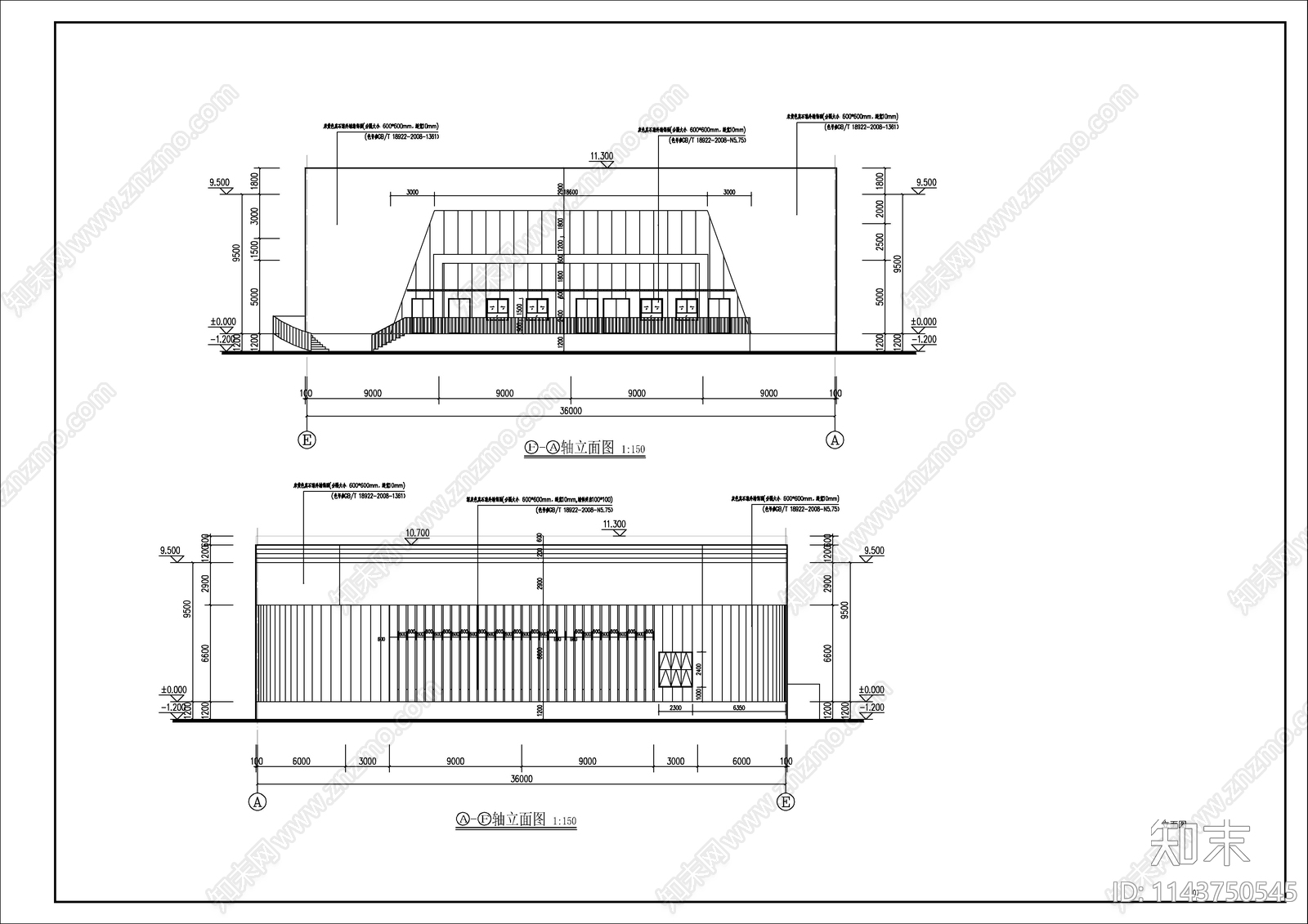 某物流园区冷库建筑cad施工图下载【ID:1143750545】
