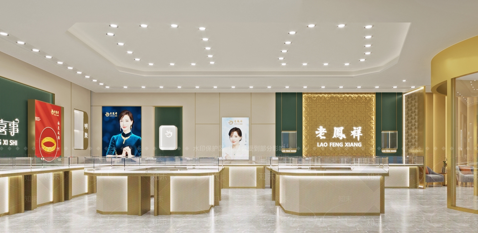 现代轻奢珠宝店3D模型下载【ID:1143753086】