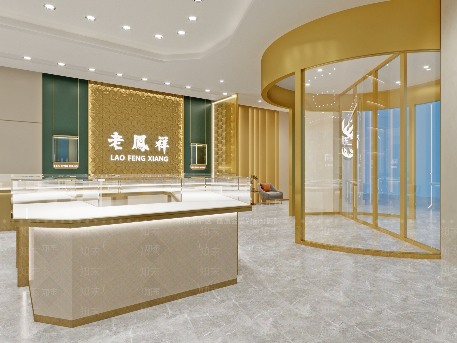 现代轻奢珠宝店3D模型下载【ID:1143753086】