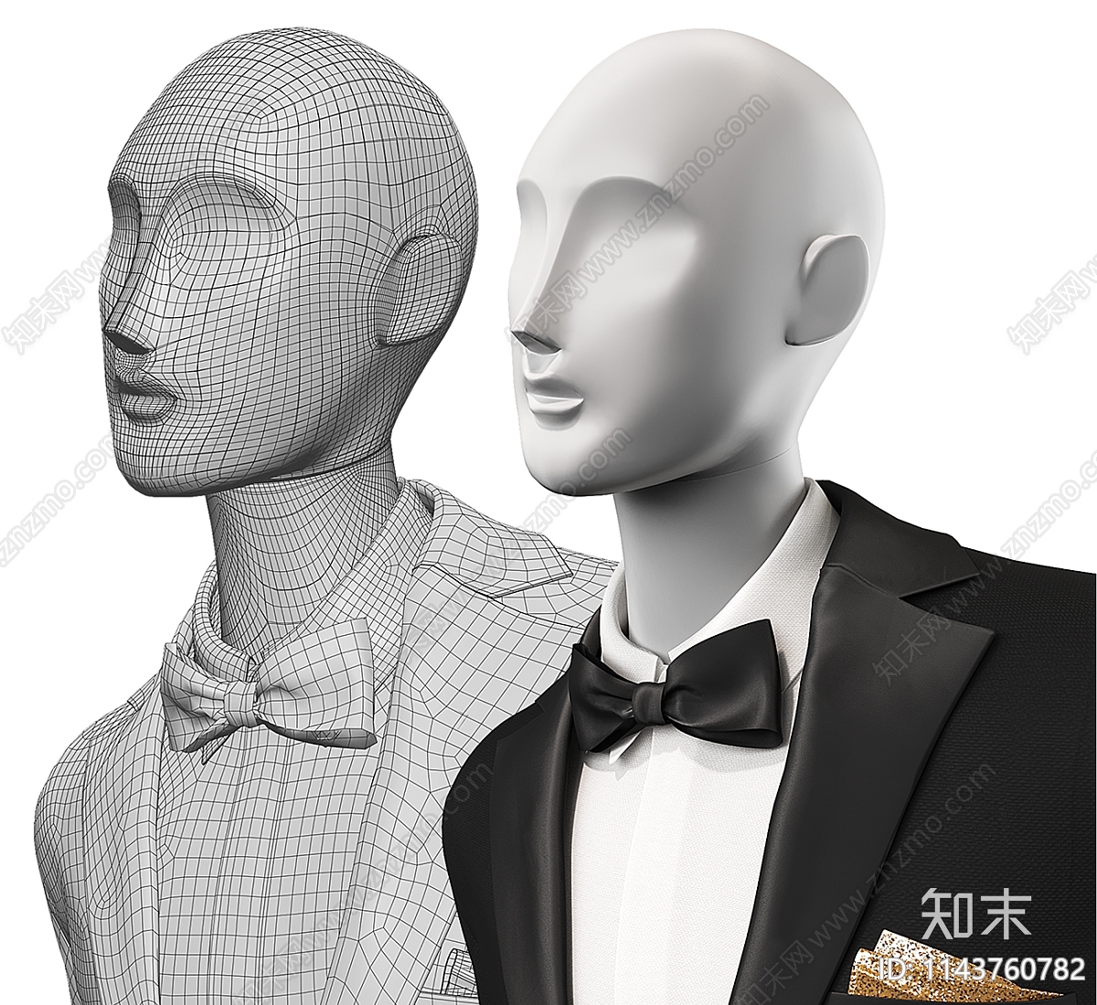 现代婚纱模特3D模型下载【ID:1143760782】