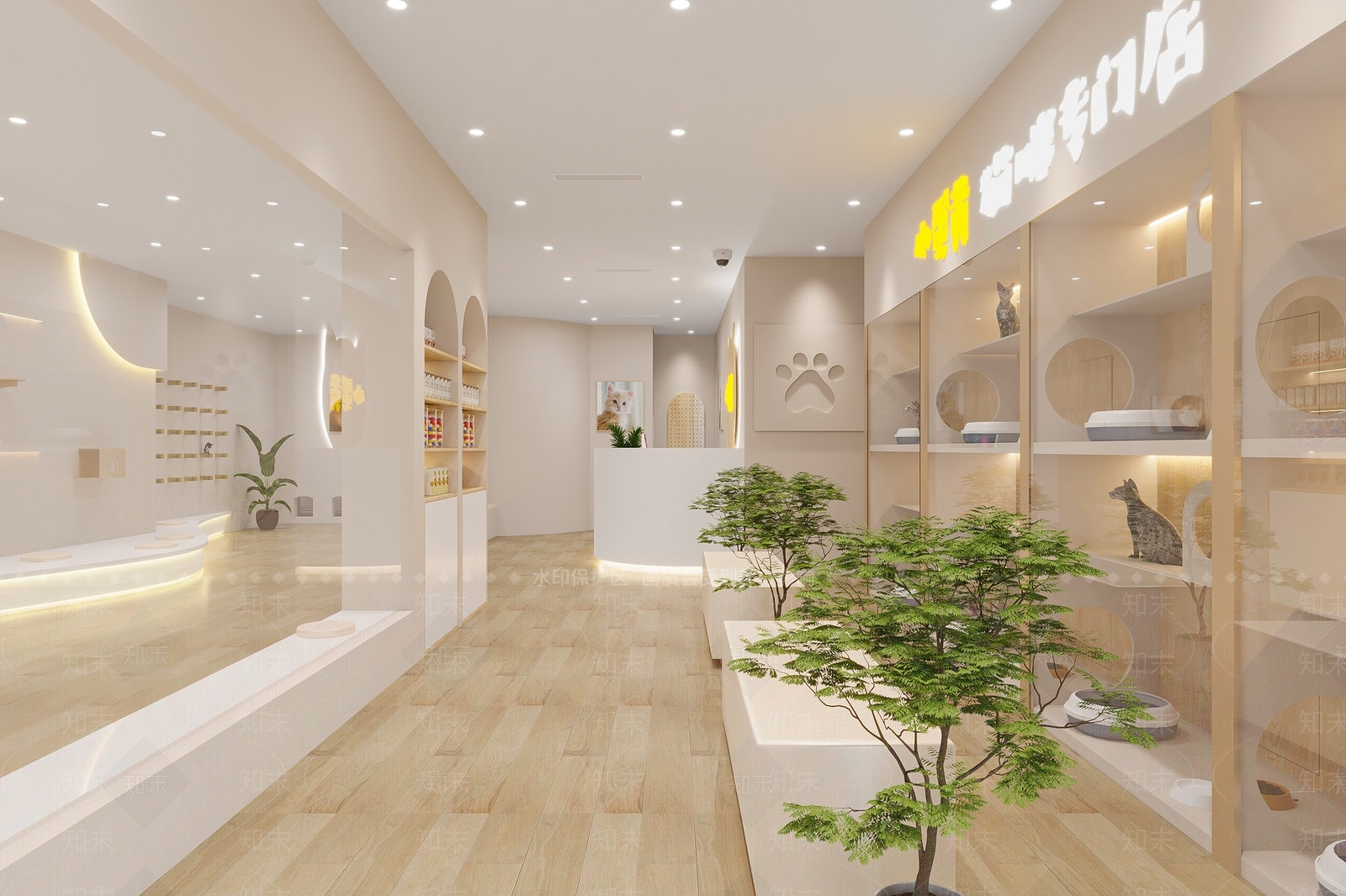 宠物店现代侘寂3D模型下载【ID:1143761733】