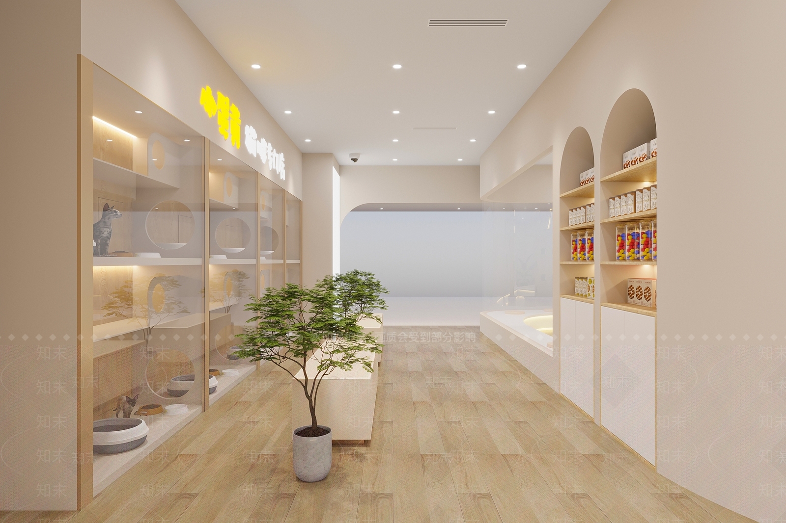 宠物店现代侘寂3D模型下载【ID:1143761733】