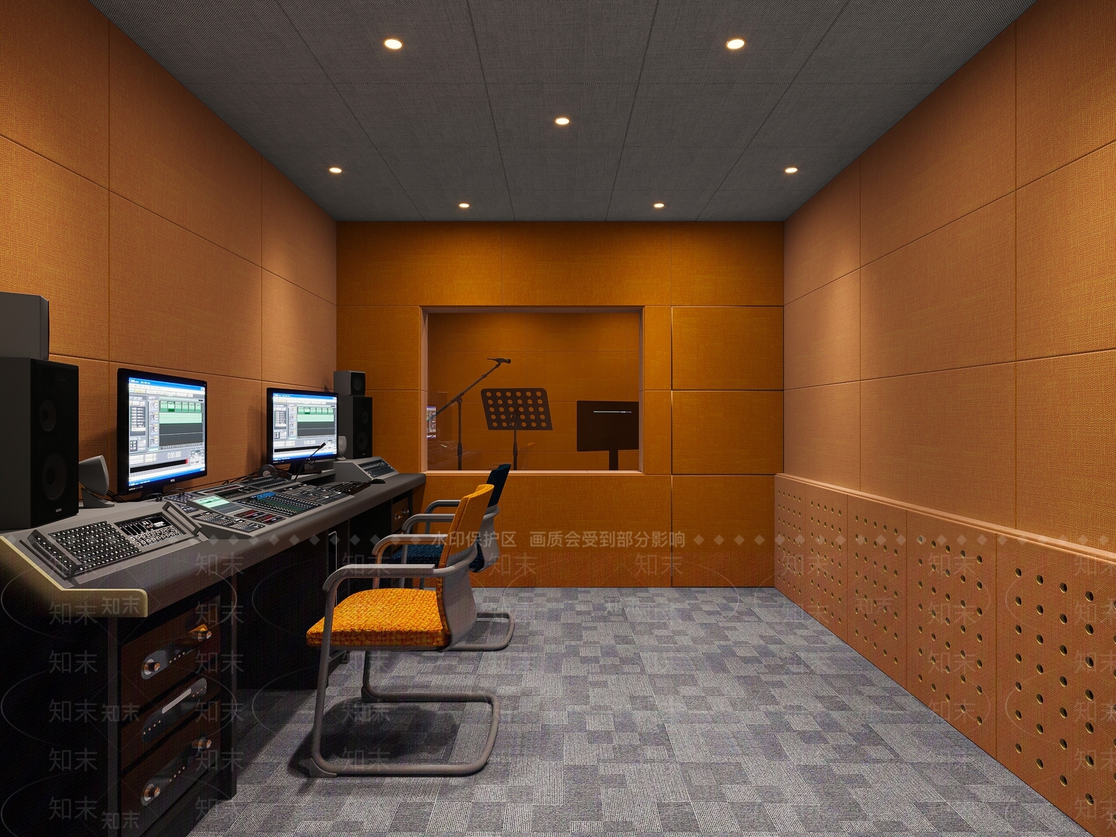 录音室现代演播厅3D模型下载【ID:1143761709】