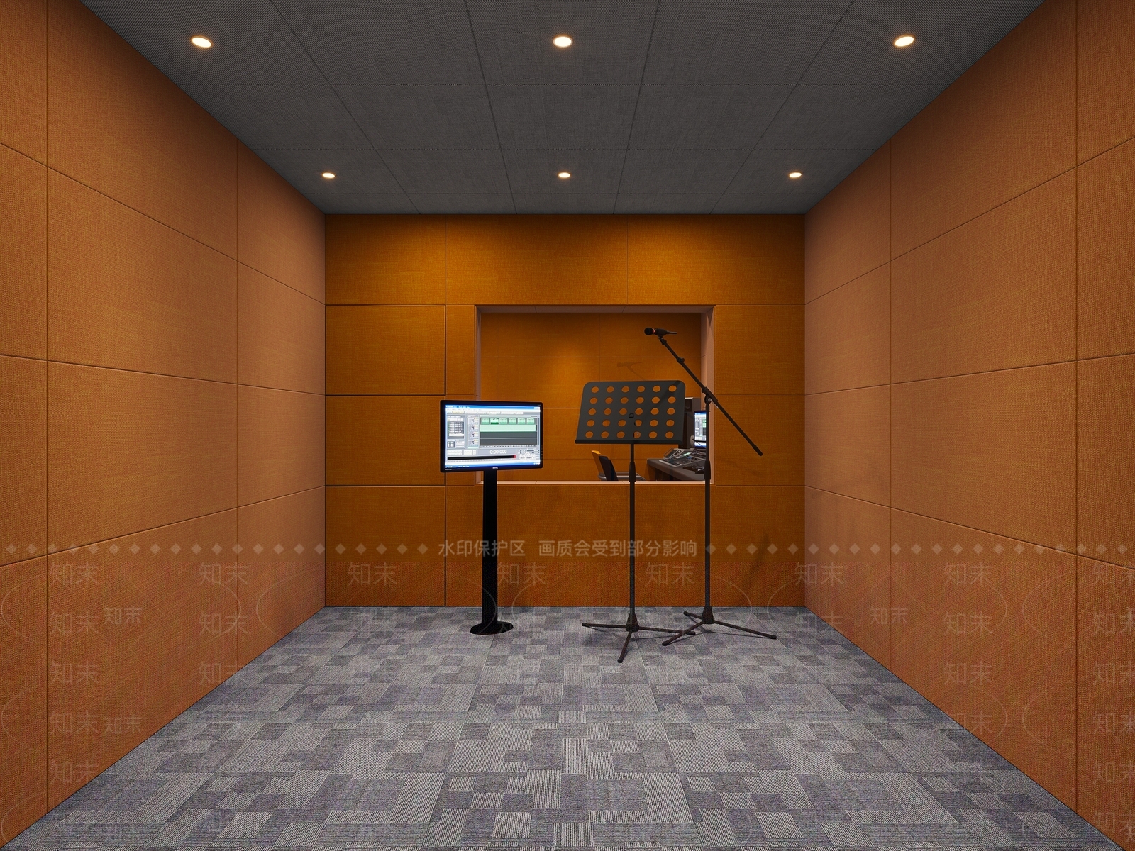 录音室现代演播厅3D模型下载【ID:1143761709】