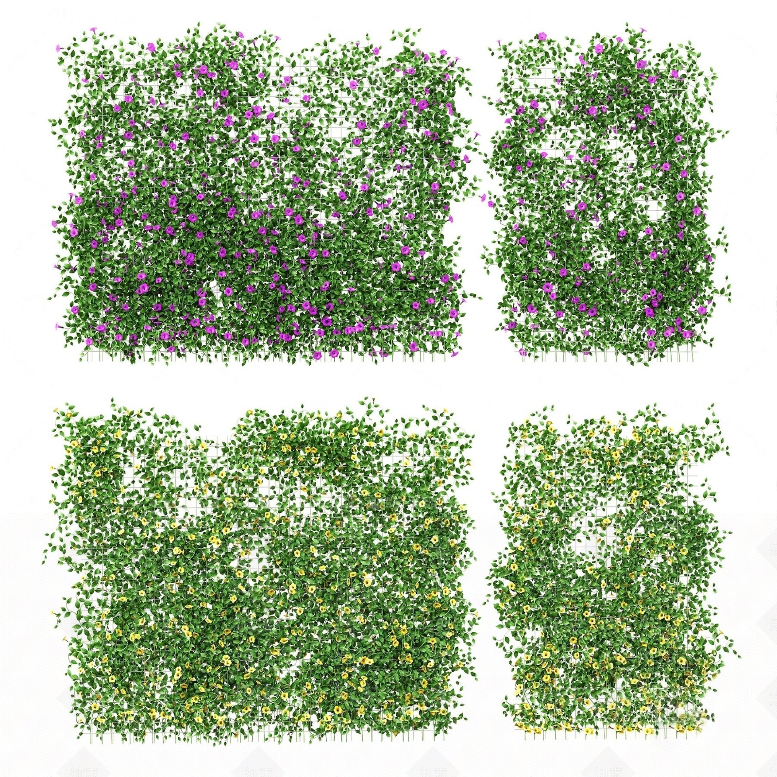 牵牛花藤蔓栅栏SU模型下载【ID:1143766617】