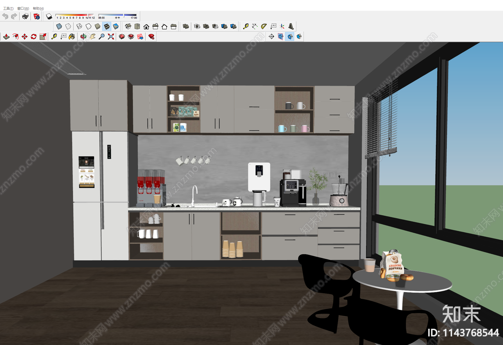 现代茶水间SU模型下载【ID:1143768544】