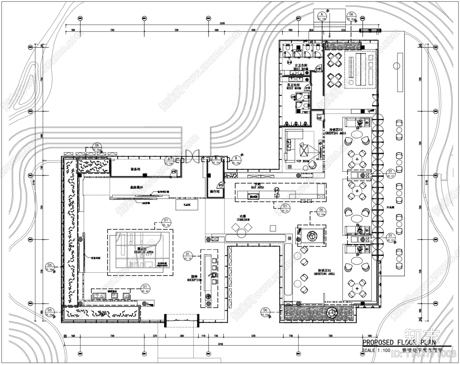 丹健设计中山售楼处室内cad施工图下载【ID:1143771003】