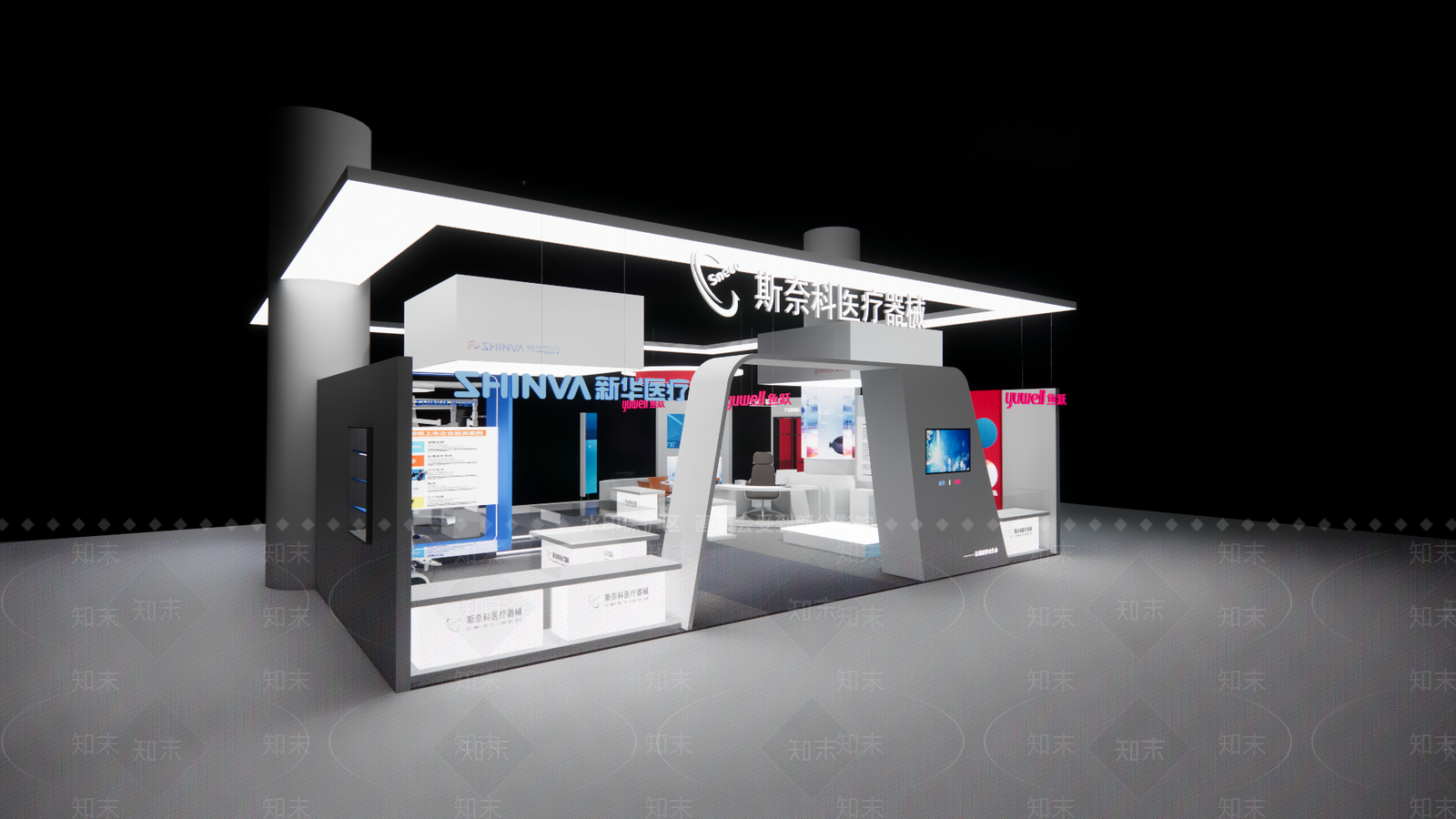 现代医疗器械展厅SU模型下载【ID:1145685691】