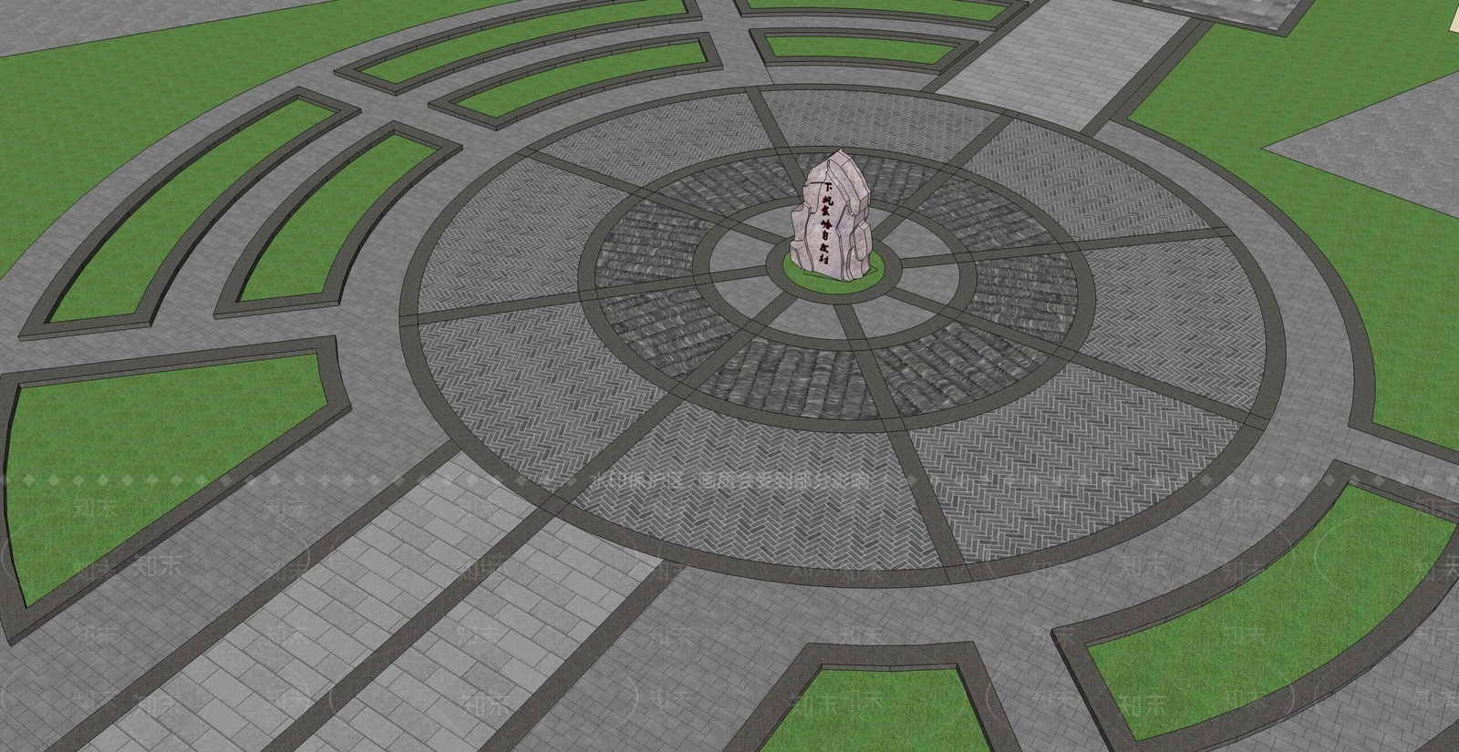 现代下枫家岭广场SU模型下载【ID:1143770947】