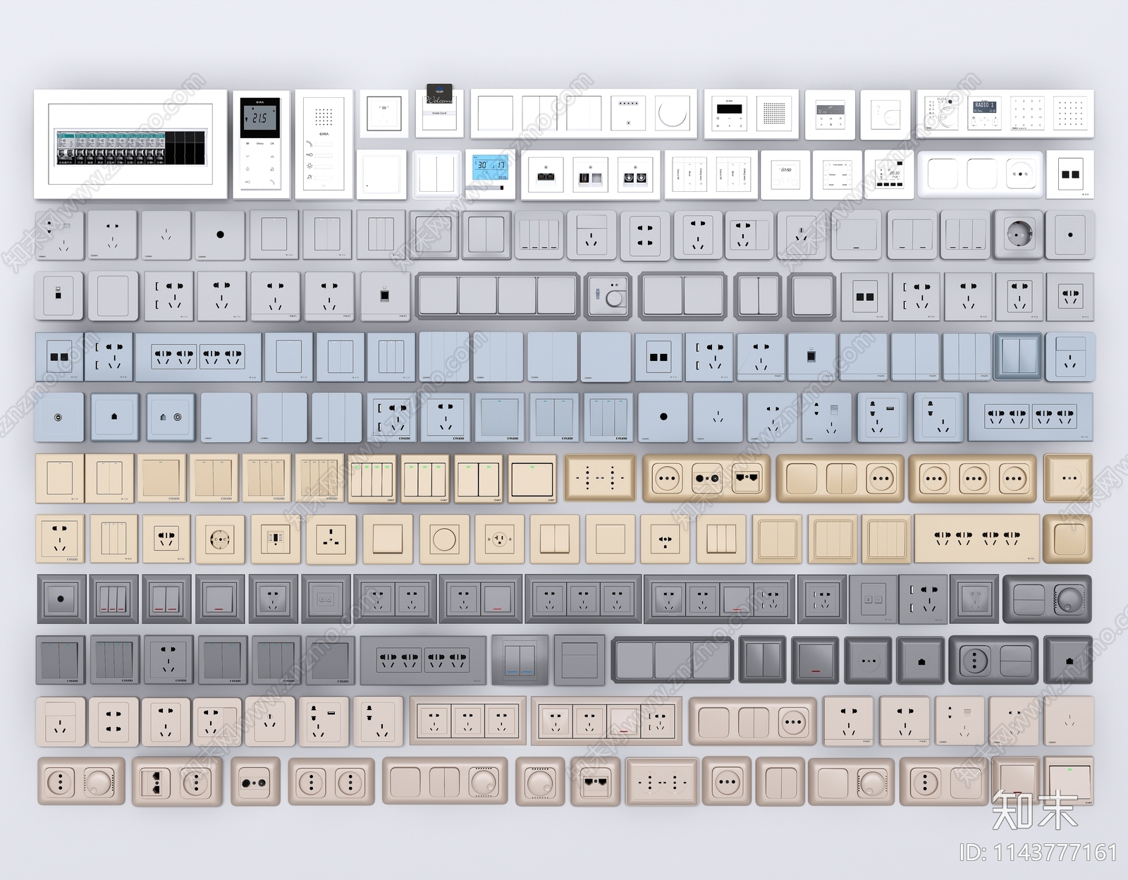 现代开关插座SU模型下载【ID:1143777161】