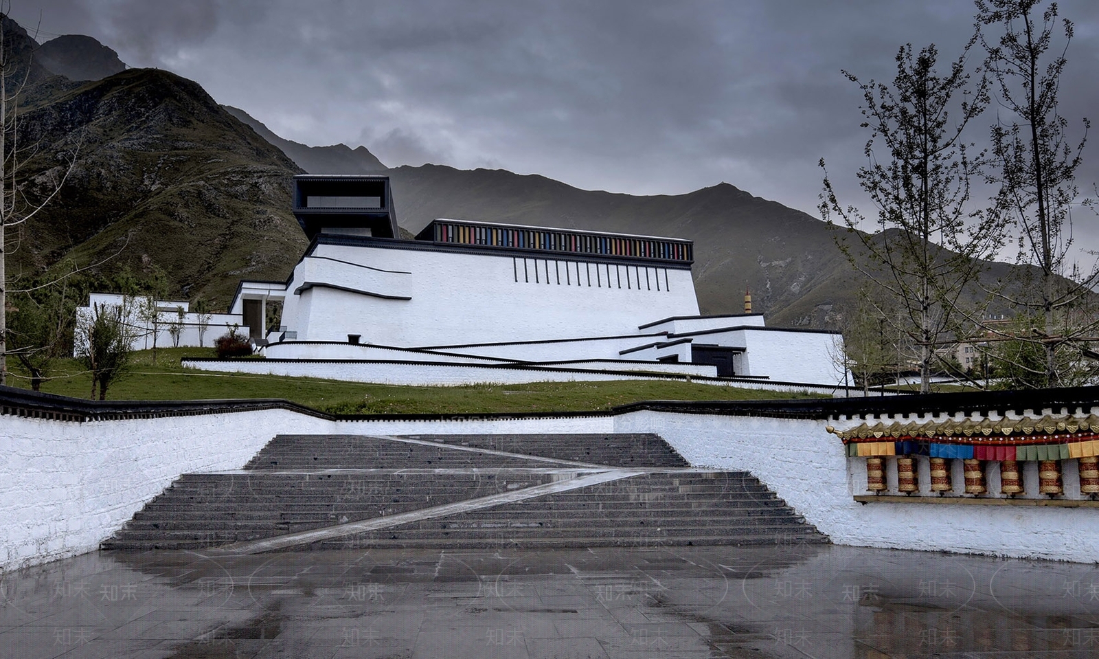 现代展览馆建筑SU模型下载【ID:1143779520】