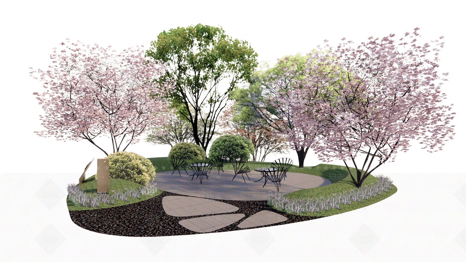 现代景观公园节点SU模型下载【ID:1143780166】