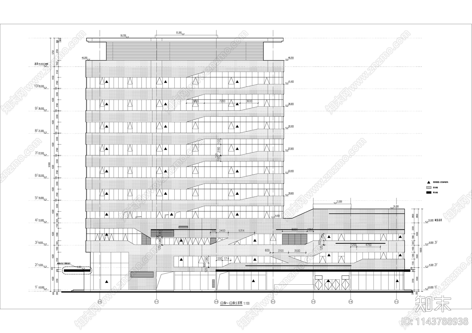 现代多层产业园办公楼建筑施工图下载【ID:1143788938】
