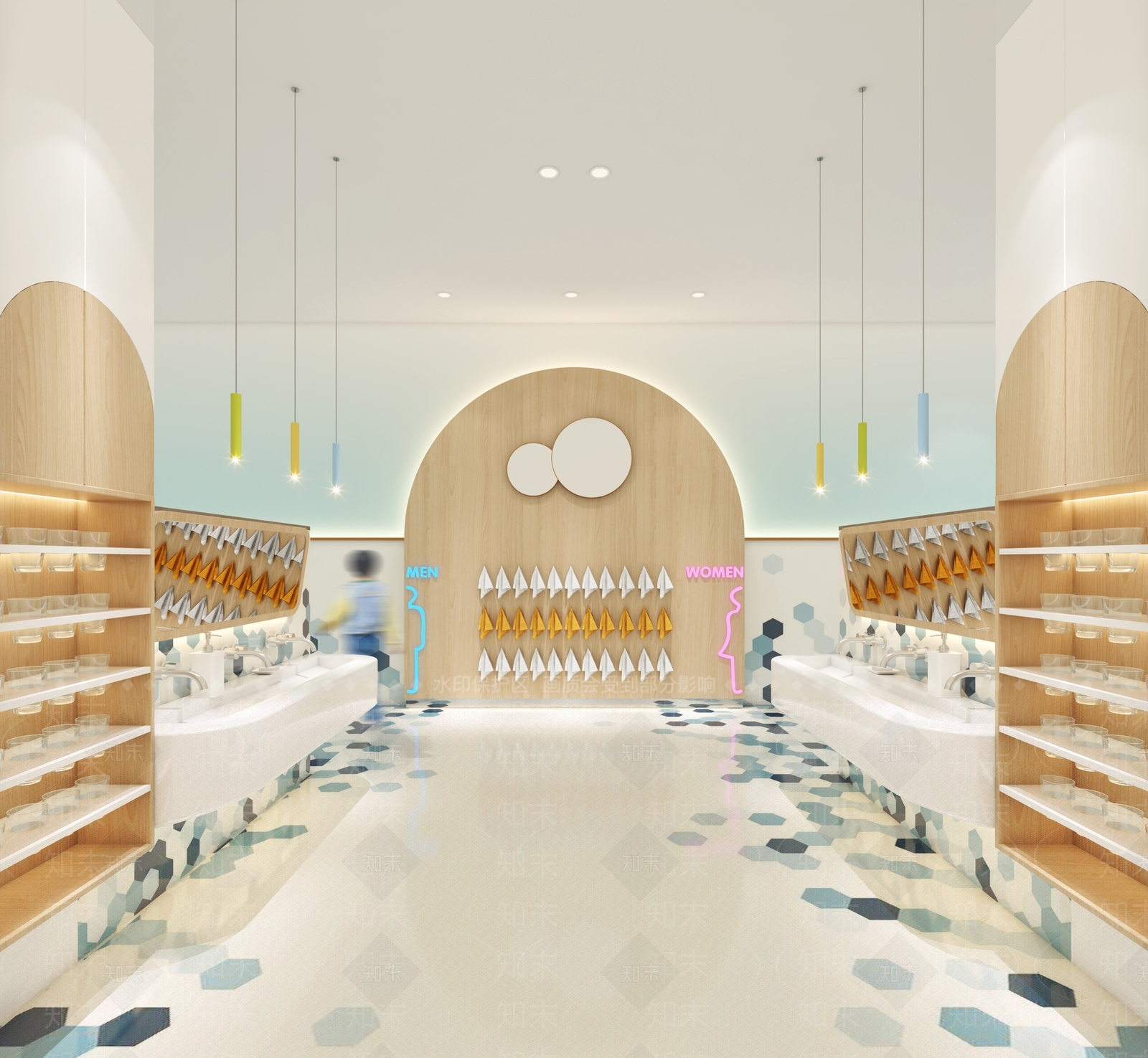 现代幼儿园卫生间3D模型下载【ID:1143789018】