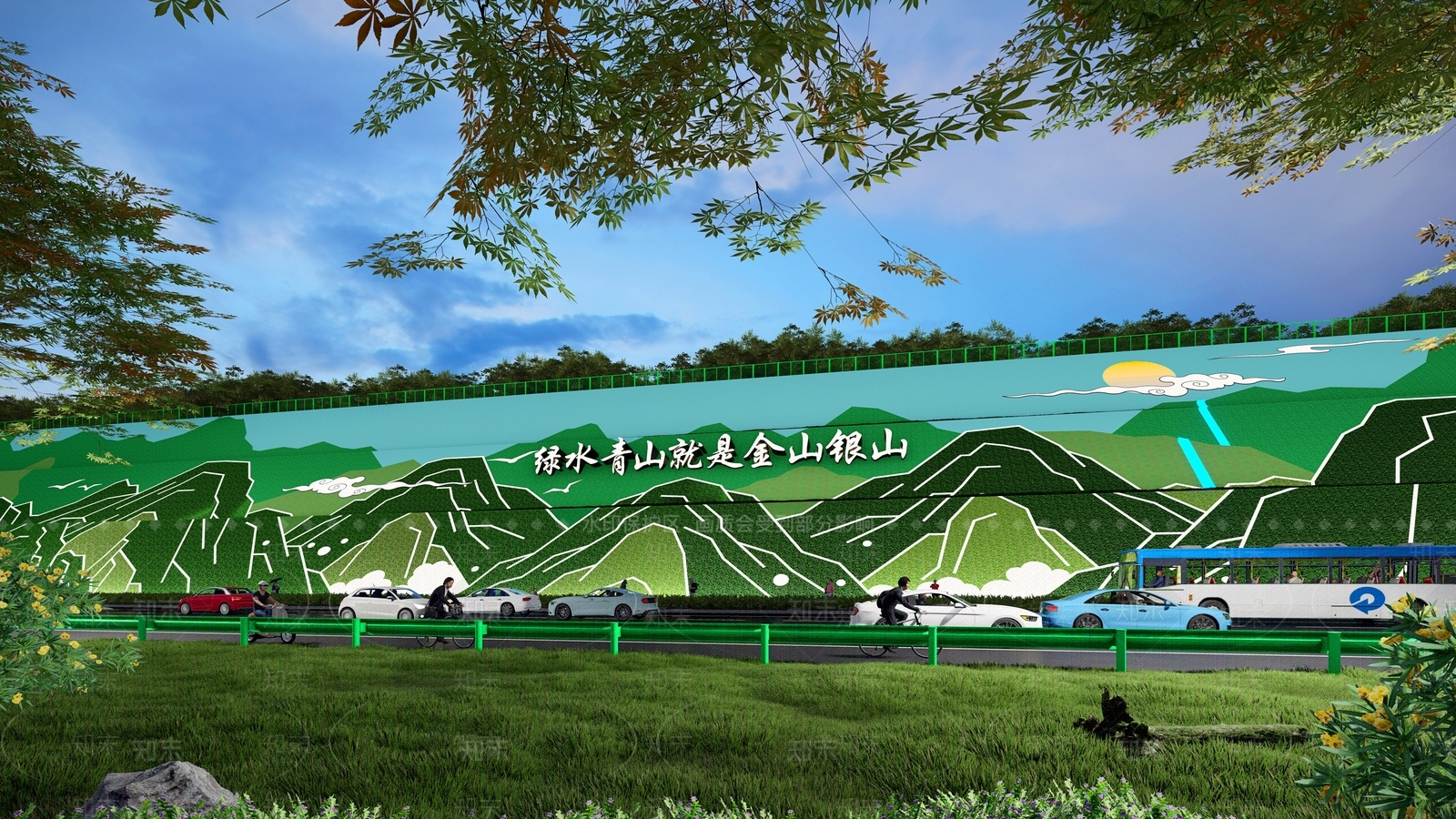 现代景观护坡SU模型下载【ID:1143795467】