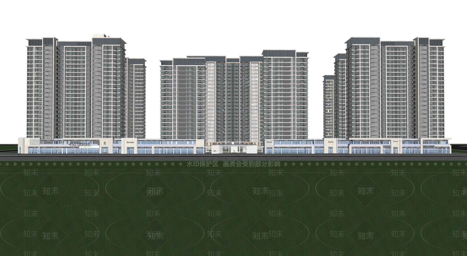 现代商业街SU模型下载【ID:1143800550】