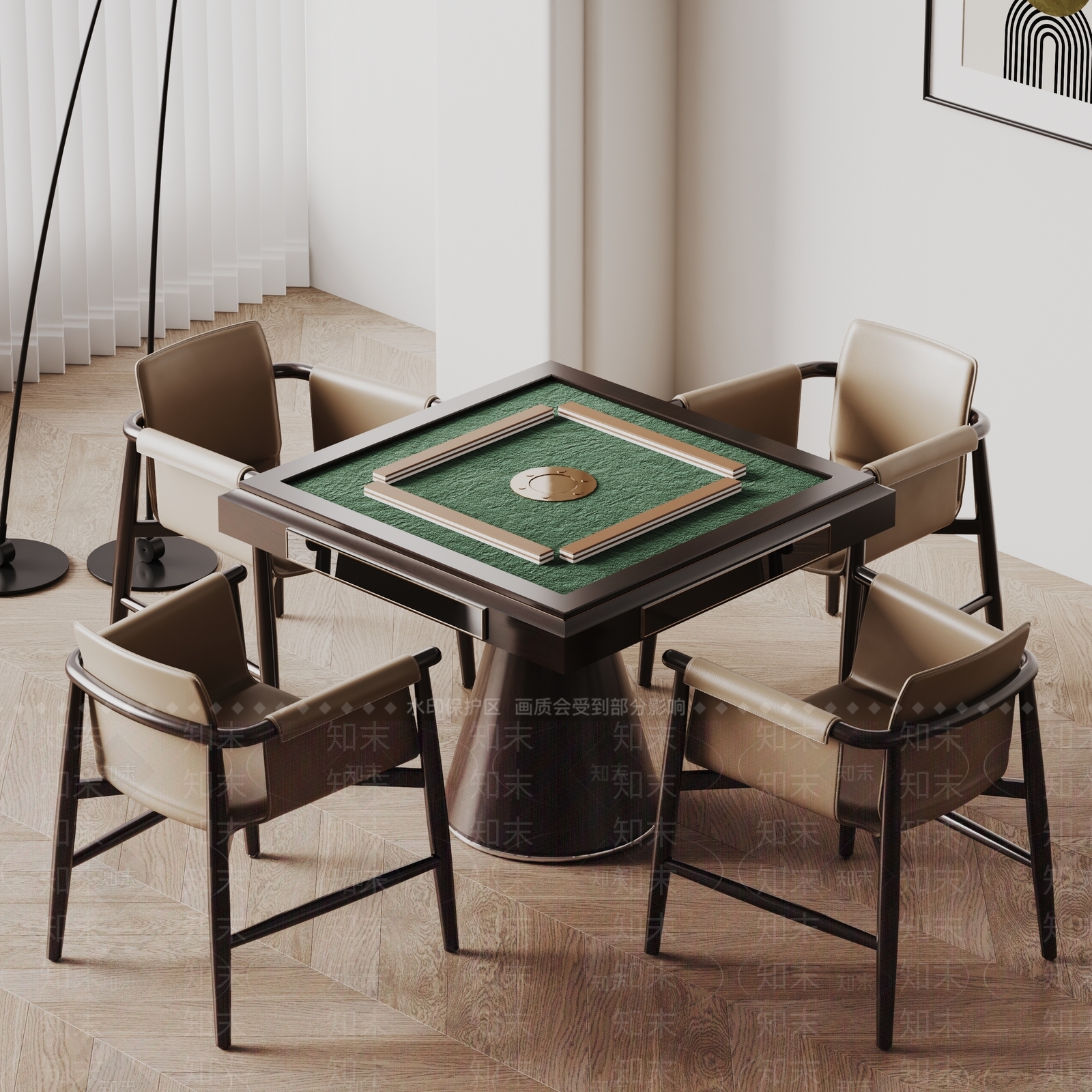 现代麻将桌椅3D模型下载【ID:1143802675】
