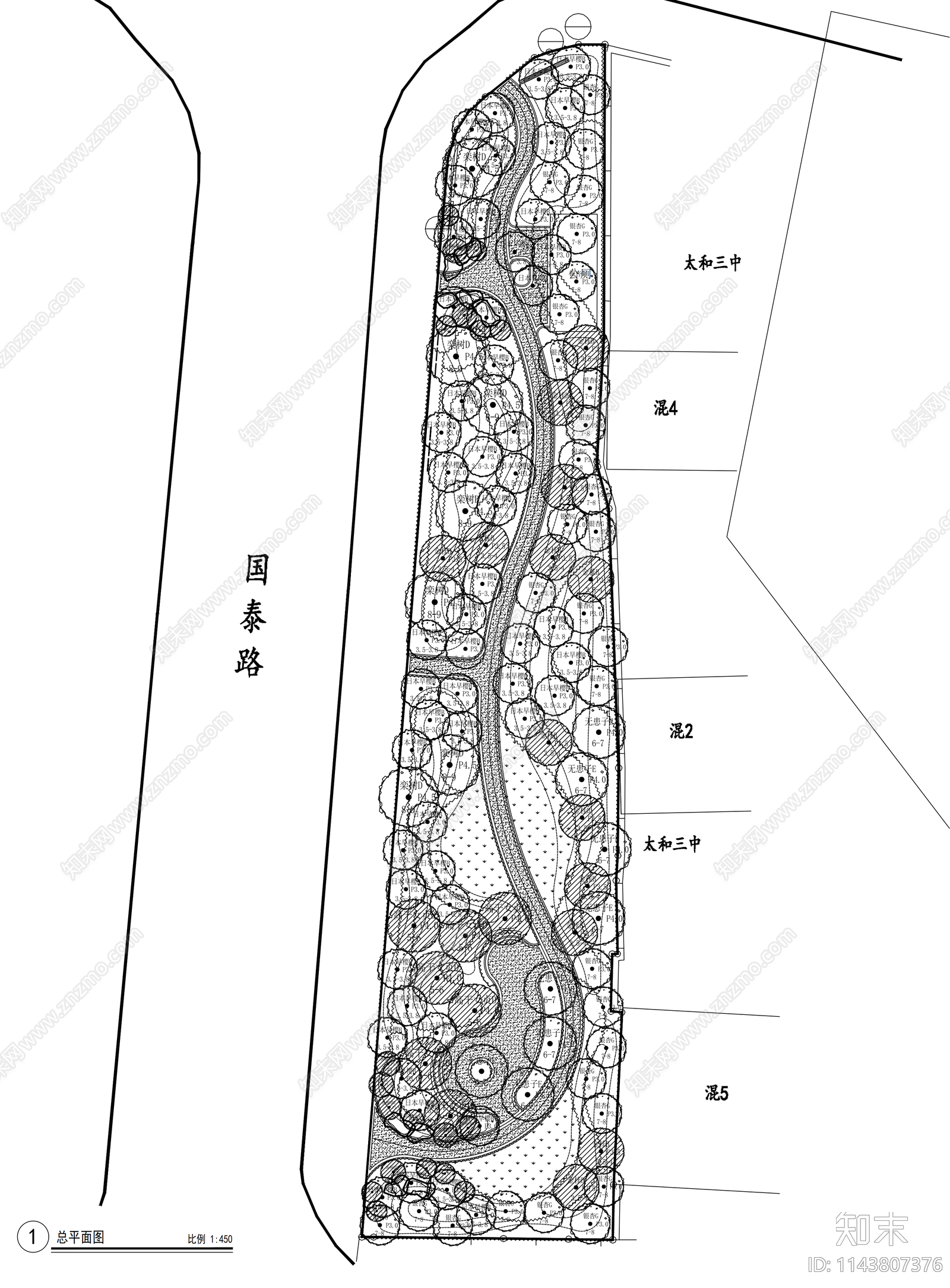 口袋公园景观cad施工图下载【ID:1143807376】