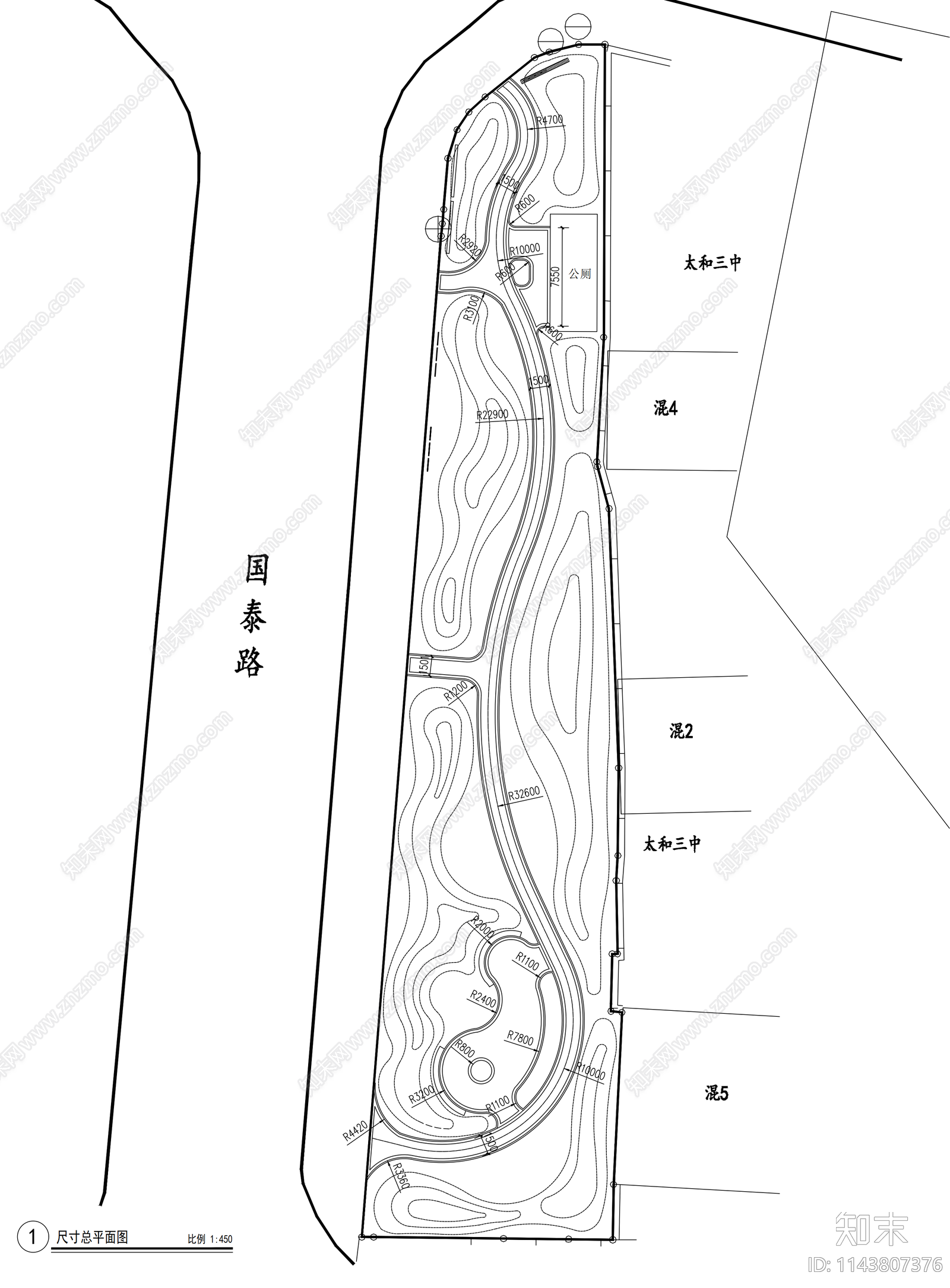 口袋公园景观cad施工图下载【ID:1143807376】