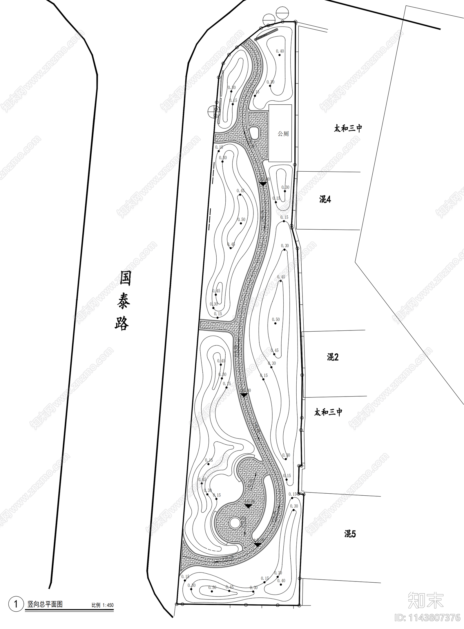 口袋公园景观cad施工图下载【ID:1143807376】