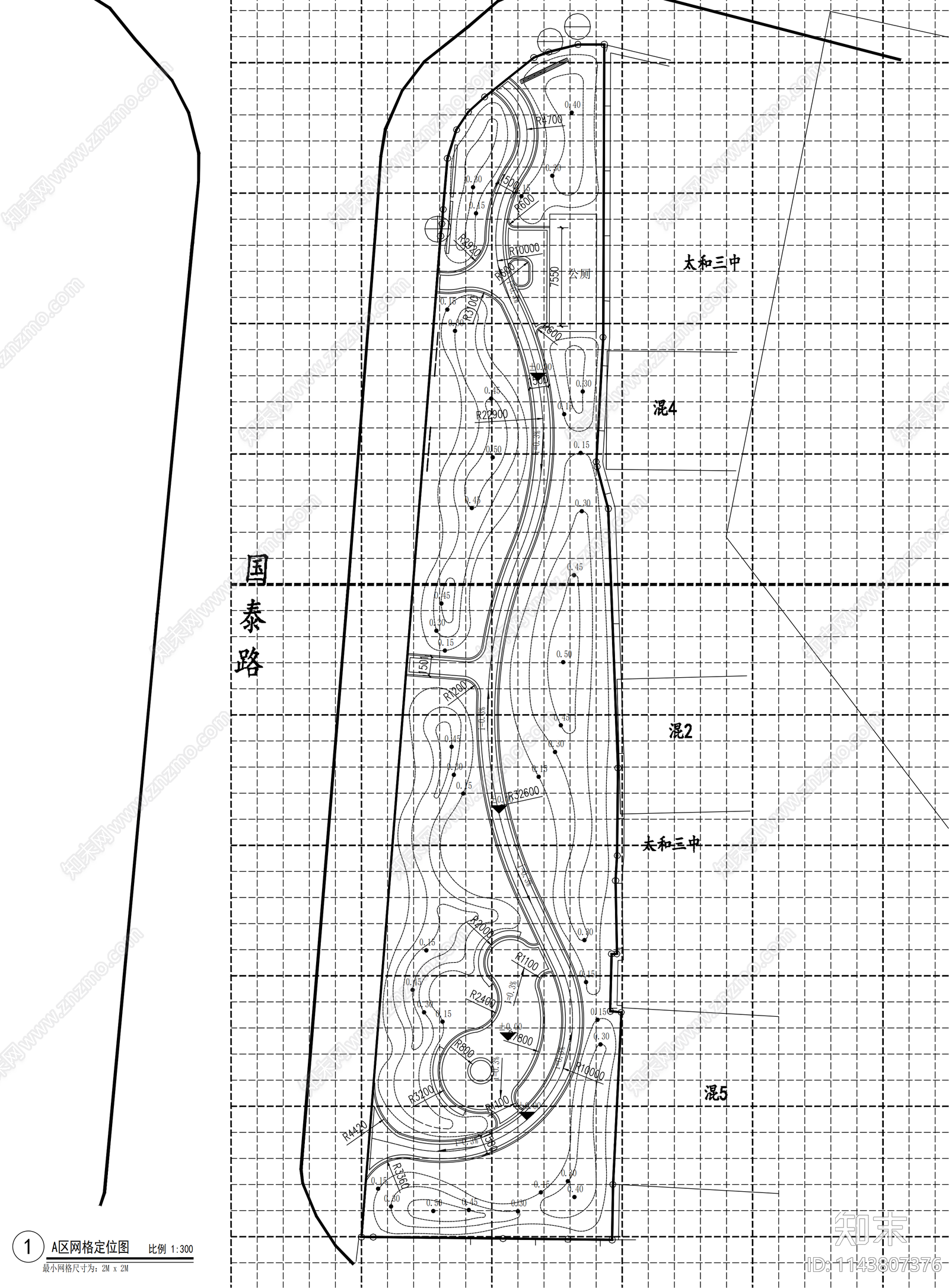 口袋公园景观cad施工图下载【ID:1143807376】