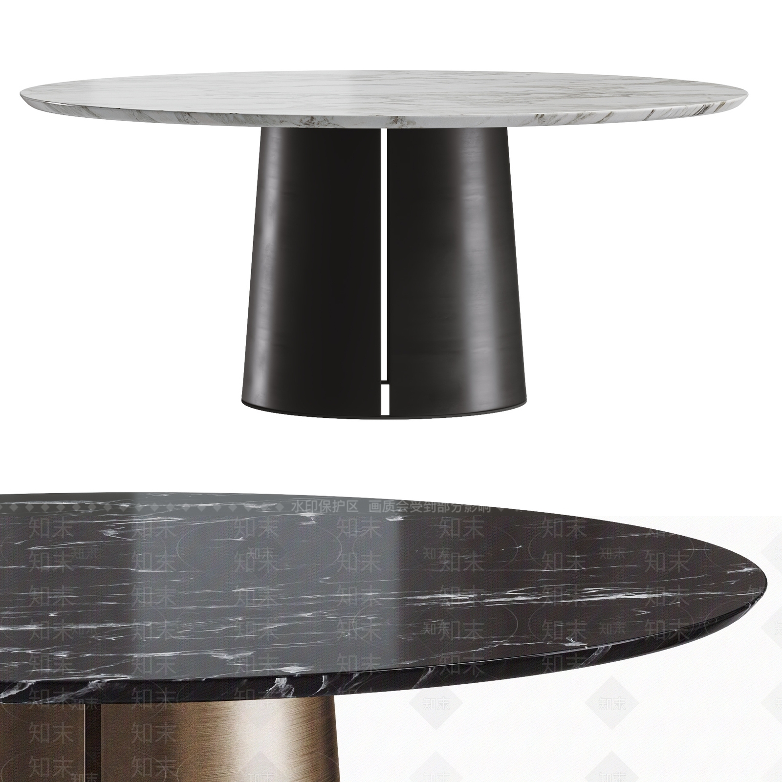 Molteni现代圆形餐桌SU模型下载【ID:1143809407】