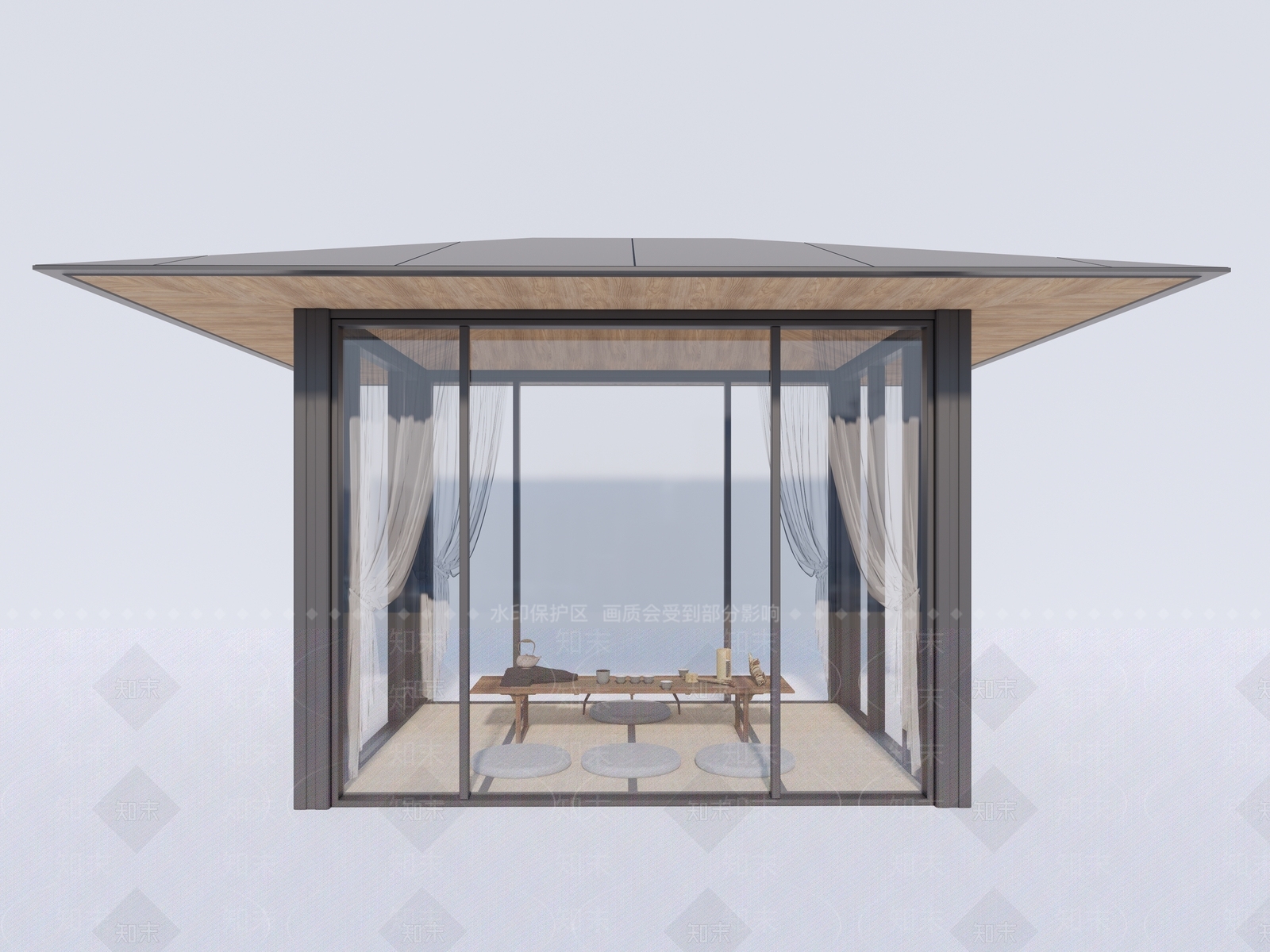 日式茶亭SU模型下载【ID:1143818321】