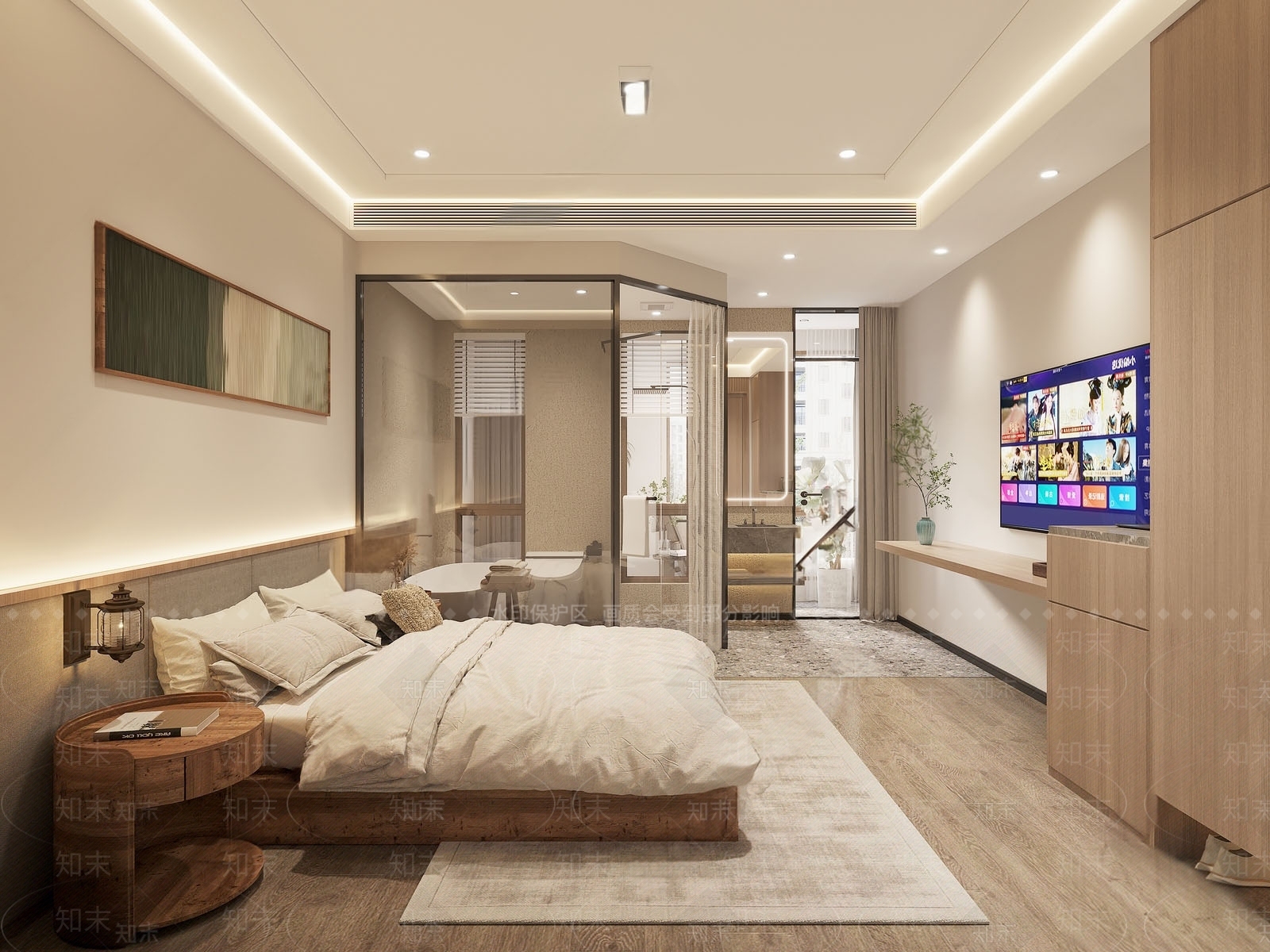 现代酒店客房SU模型下载【ID:1143825417】