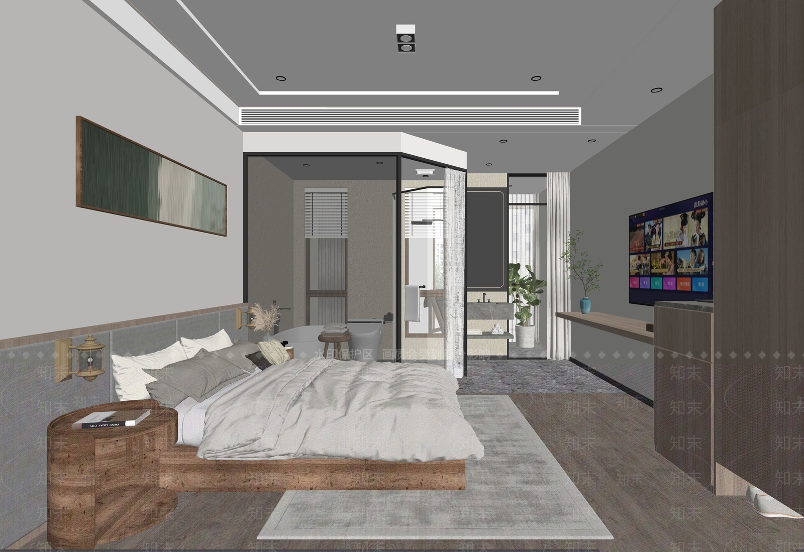 现代酒店客房SU模型下载【ID:1143825417】