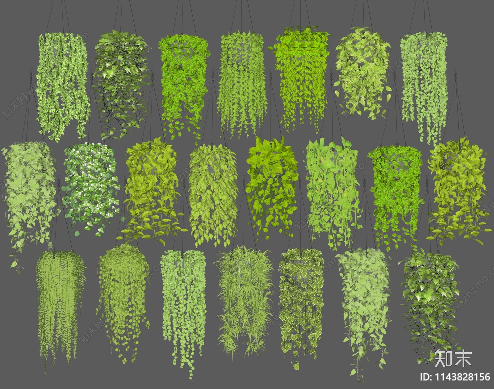 绿植吊篮SU模型下载【ID:1143828156】