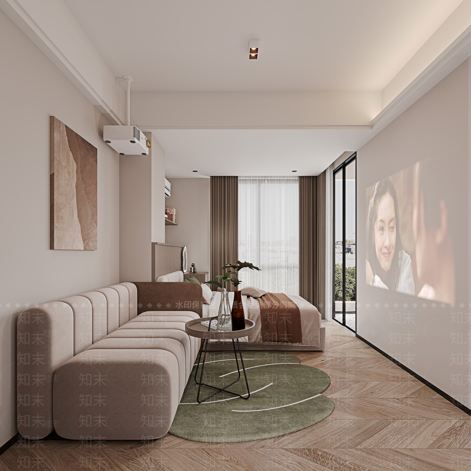 现代公寓客厅3D模型下载【ID:1143828262】